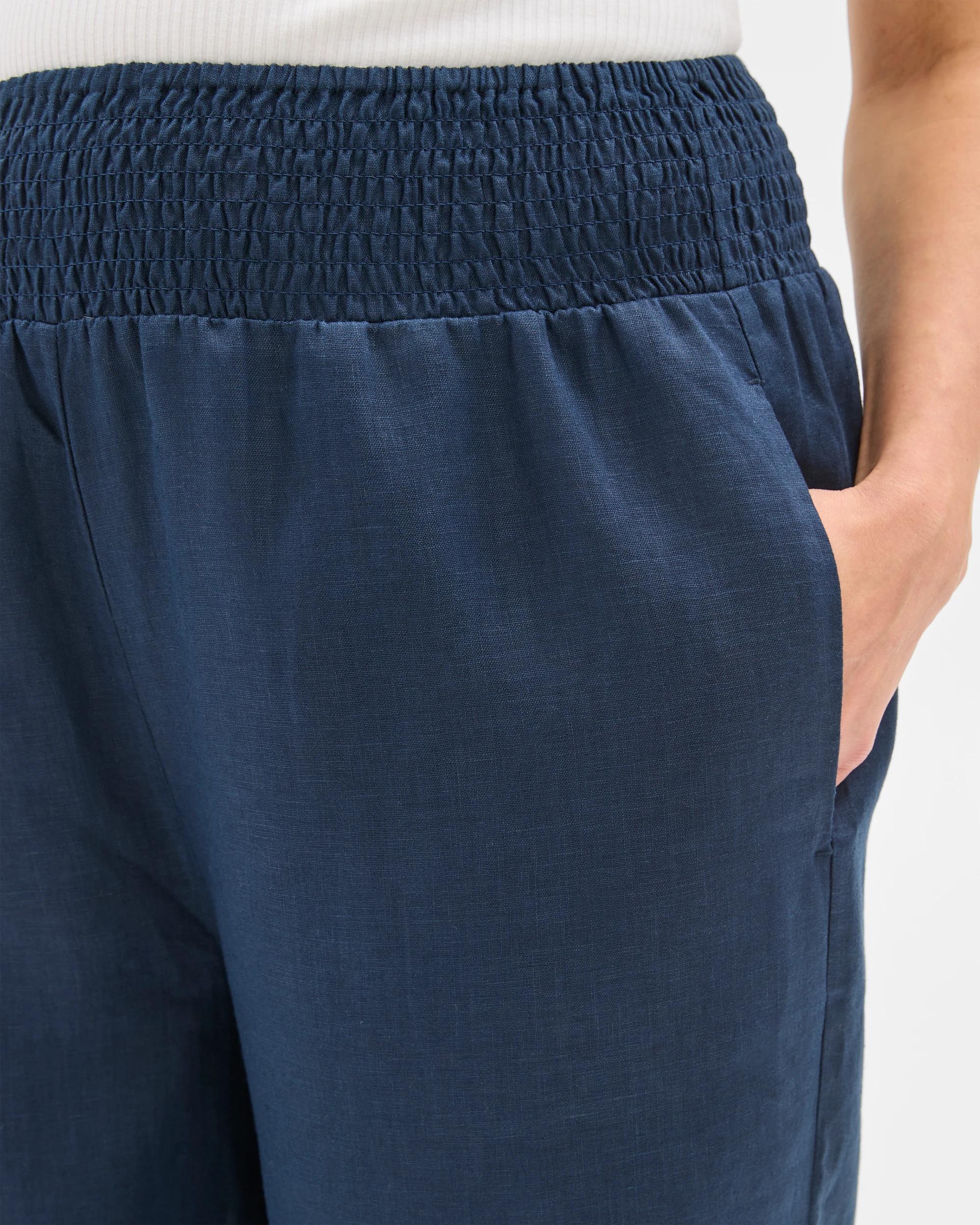 6 Target Maternity European Linen Crop Pants NAVY BLUE, 6 of 6