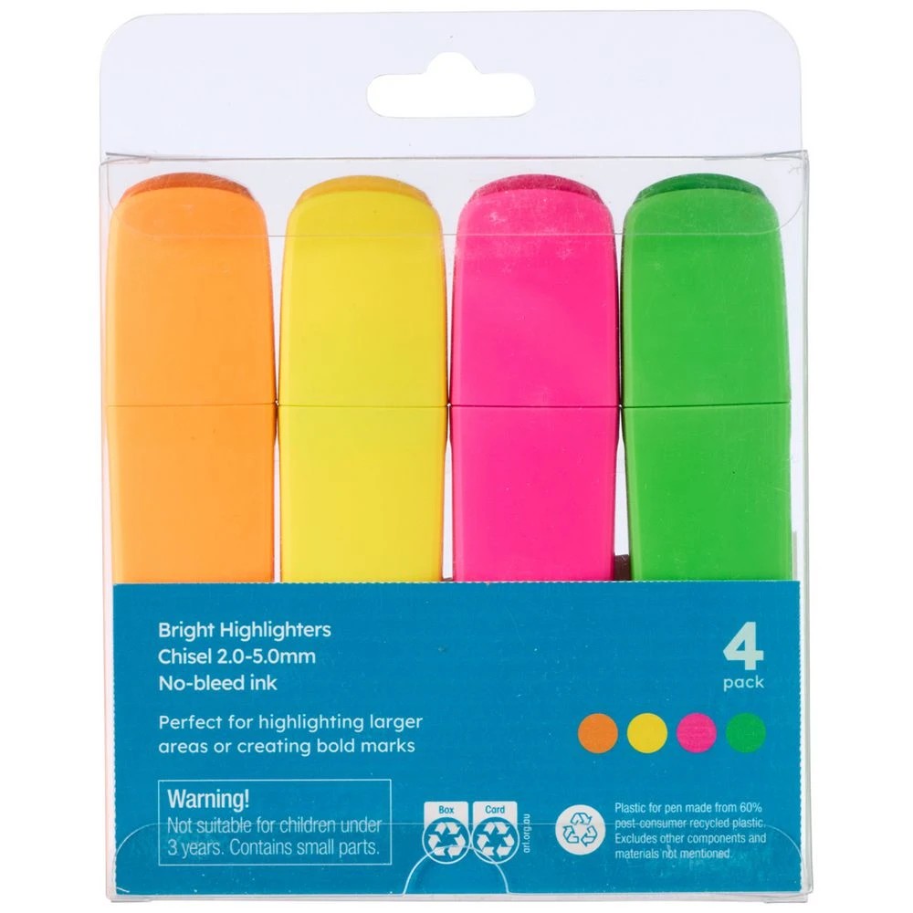 3 Studymate Novelty Highlighter Bright 4 Pack, 3 of 8
