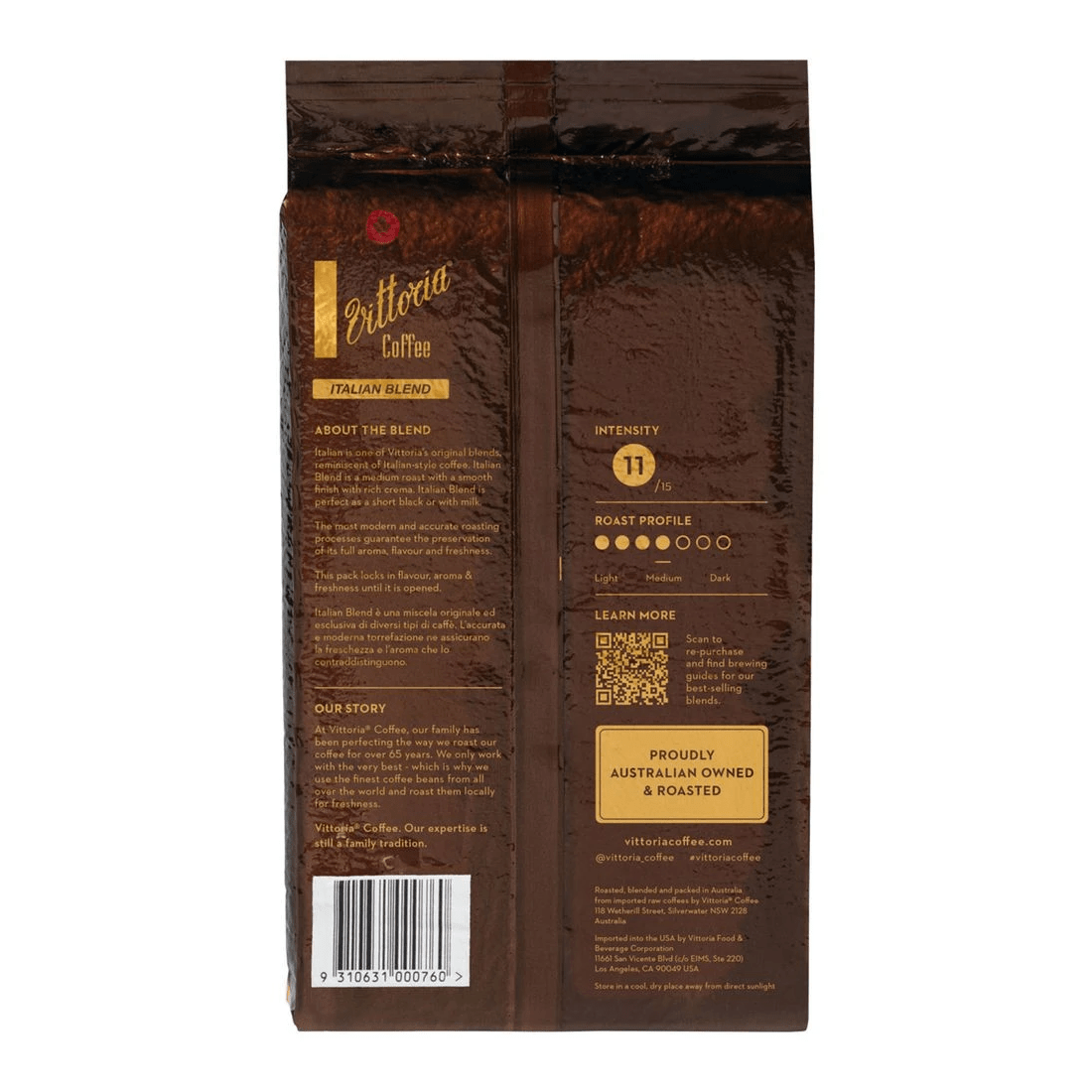 3 Vittoria Coffee Ground Italian Blend 1kg, 3 of 3