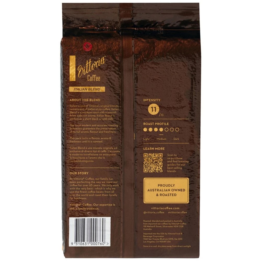 3 Vittoria Coffee Ground Italian Blend 1kg, 3 of 3