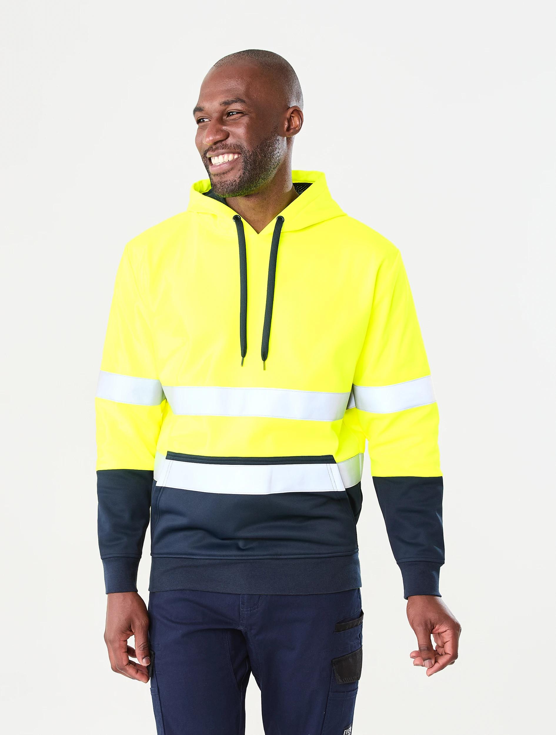 1 Workwear Hi-Visibility Pullover Hoodie Yellow, 1 of 6