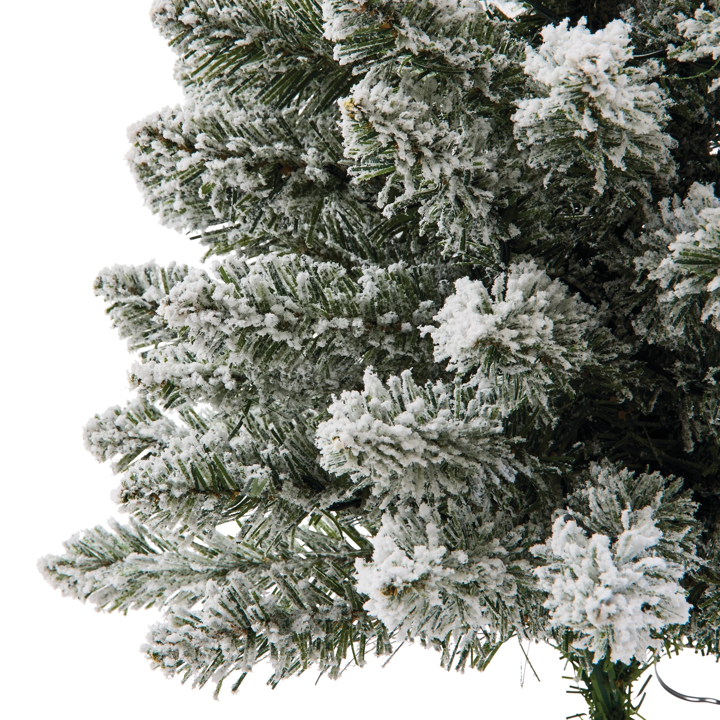 7 60cm (2ft.) Light Up Mini Green Flocked Christmas Tree, 7 of 10
