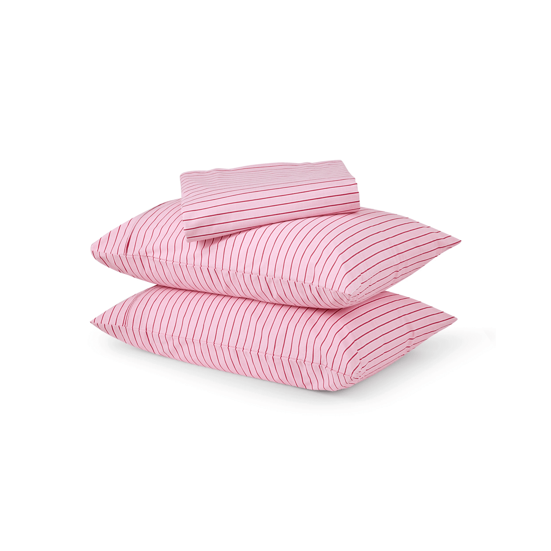 1 250 Thread Count Cotton Stripe Sheet Set - Queen Bed, Pink, 1 of 7