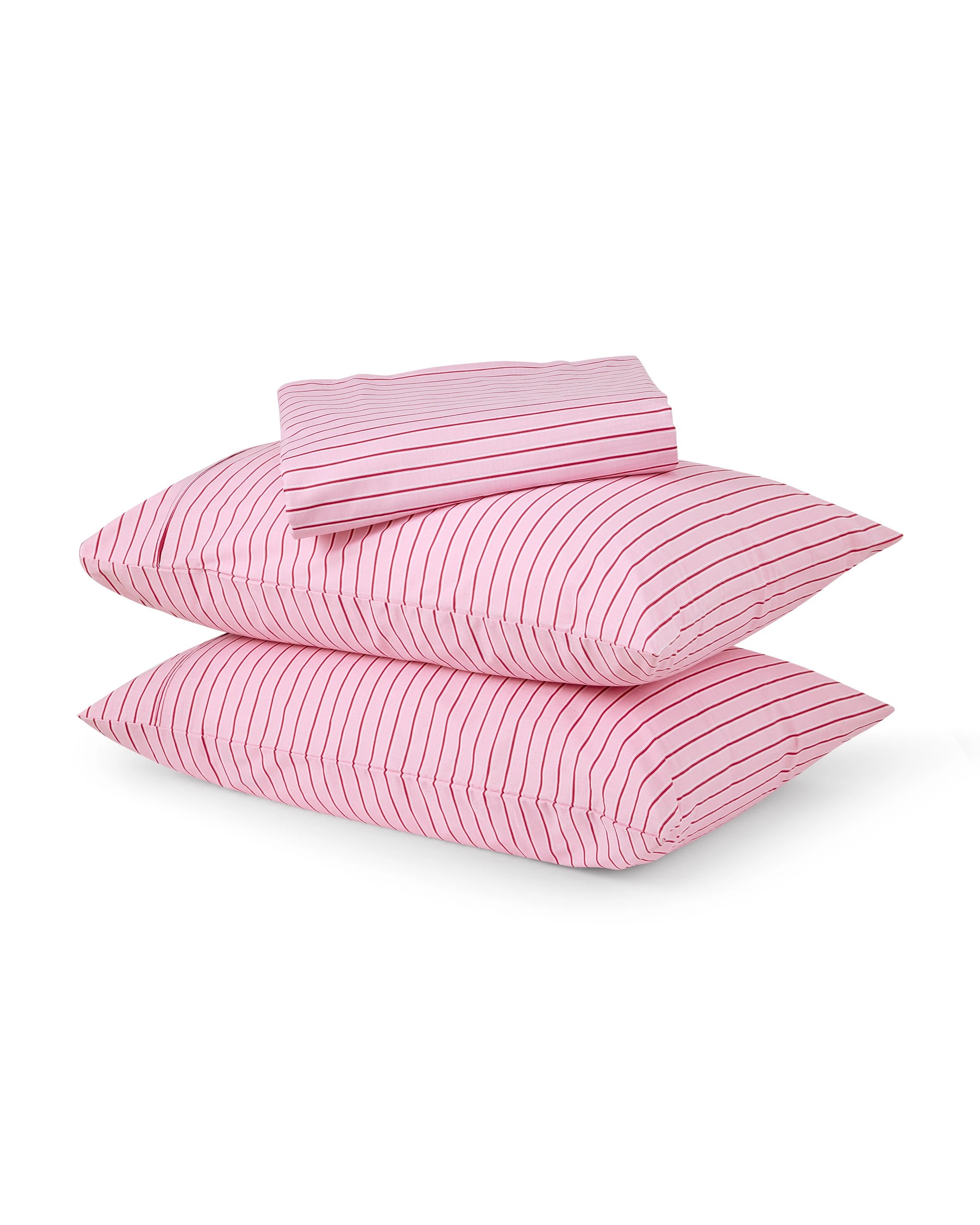 1 250 Thread Count Cotton Stripe Sheet Set - Queen Bed, Pink, 1 of 7
