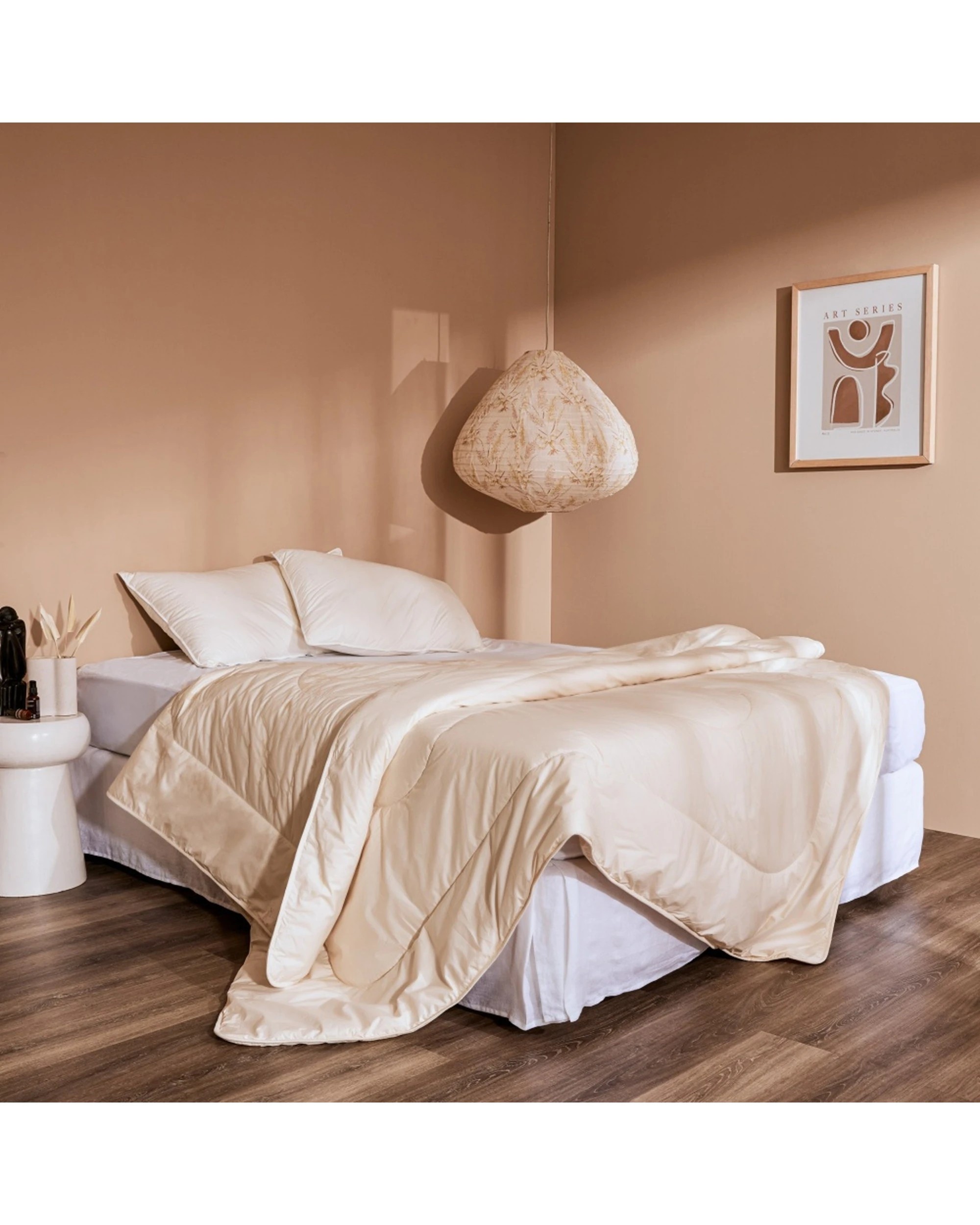 1 Bedding Co. Organic Alpaca Quilt Breathable All Seasons Warmth - King Bed - Natural, 1 of 4
