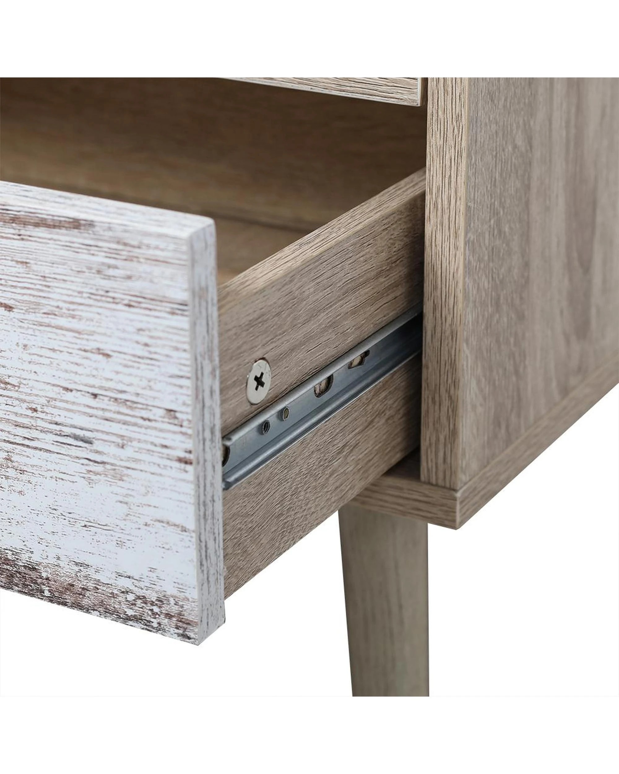 6 Set of 2 Luka 2 Drawer Bedside Table White Washed and Oak, 6 of 10