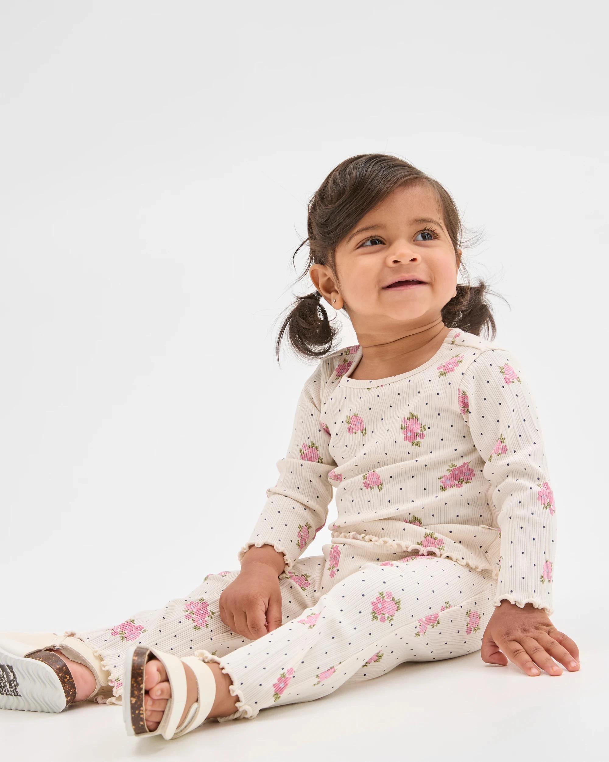2 Target Baby Baby Organic Cotton Flare Leg Ribbed Leggings FLORAL SPOT, 2 of 5
