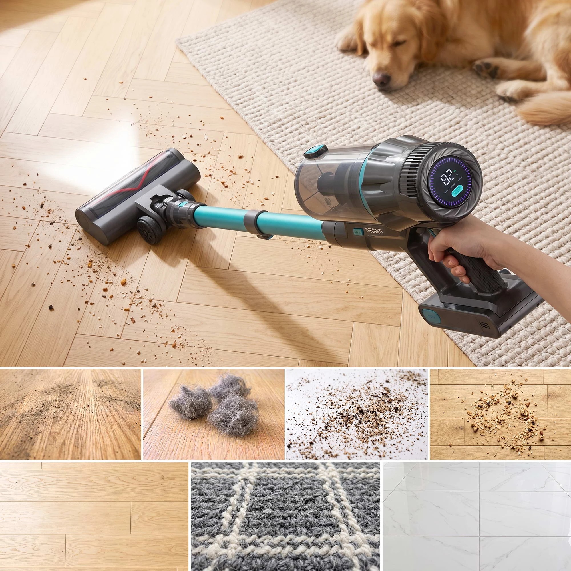 4 DEVANTI 30000Pa Cordless Stick Vacuum Cleaner 4-in-1 Handheld Vac, - Green, 4 of 8