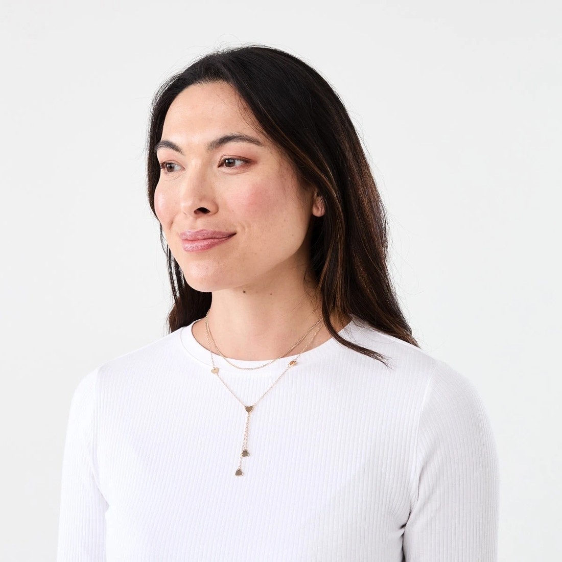 3 Layered Heart Charm Necklace - Gold Tone, 3 of 4