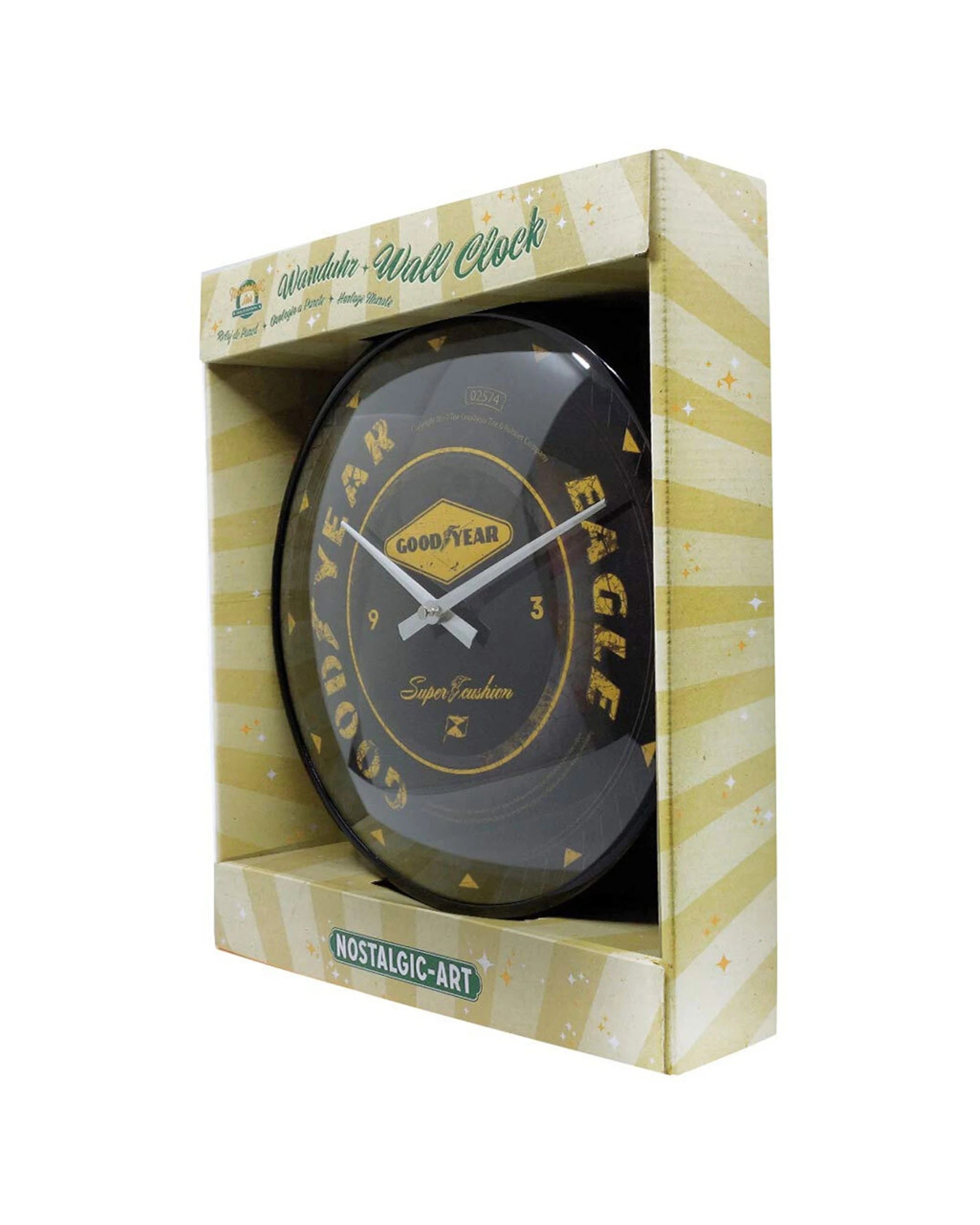3 Nostalgic-Art Wall Clock 30cm - Official Licensed Goodyear - Black, 3 of 3