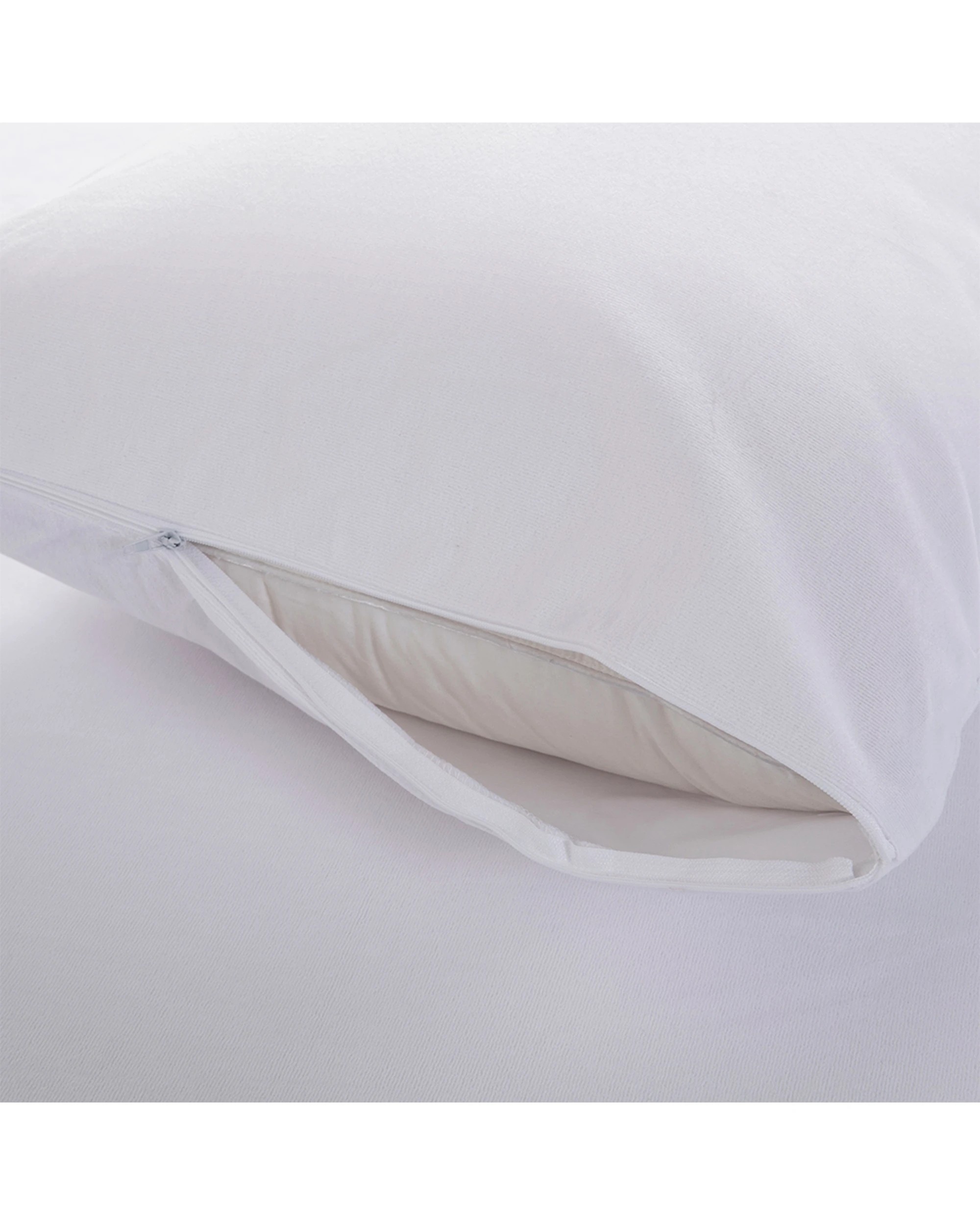 2 Bianca Velour Touch 100 Percent Cotton Pillow Protector - White, 2 of 3