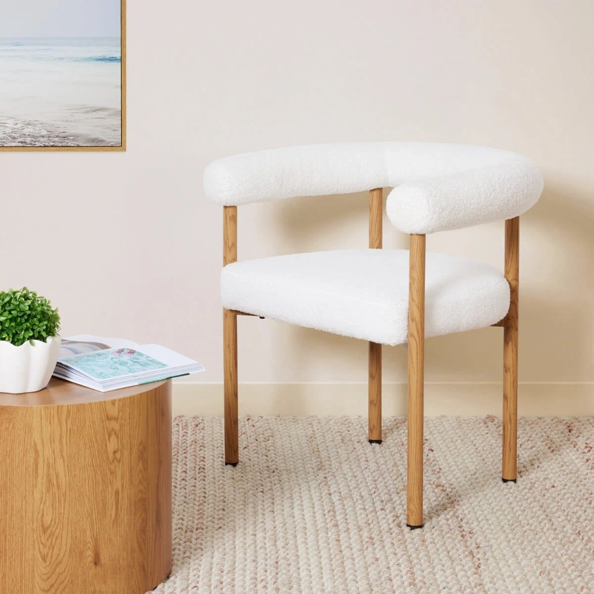 1 Boucle Occasional Chair, 1 of 7