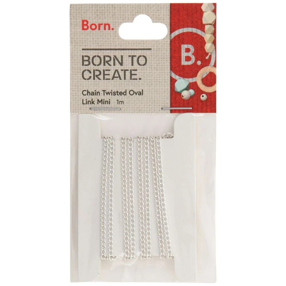 1 Born Twisted Oval Link Chain 2mm Silver 3 Pack, 1 of 2