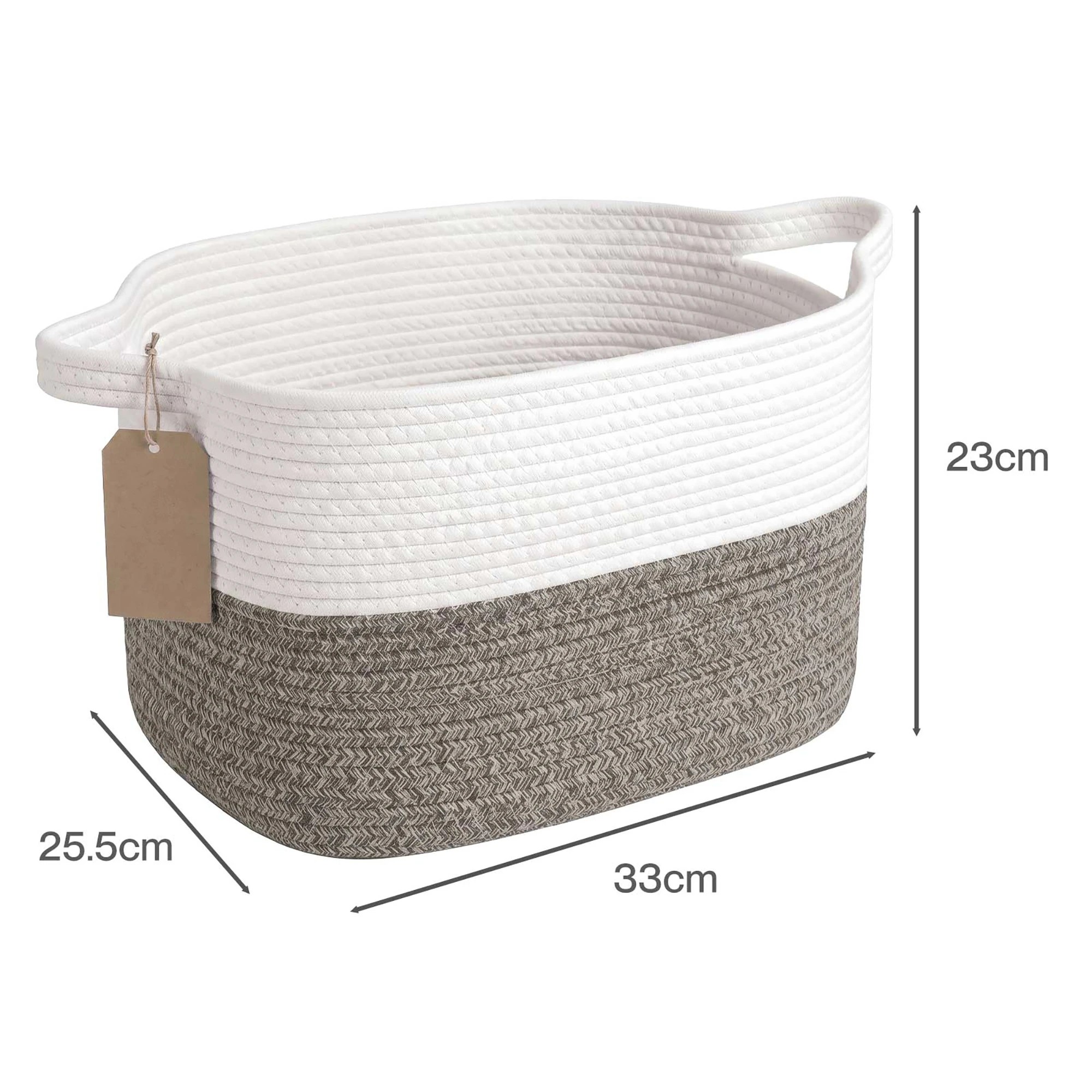 3 Levede Storage Baskets Laundry Bins 3Pcs Foldable with Handles Cotton Rope Brown, 3 of 8