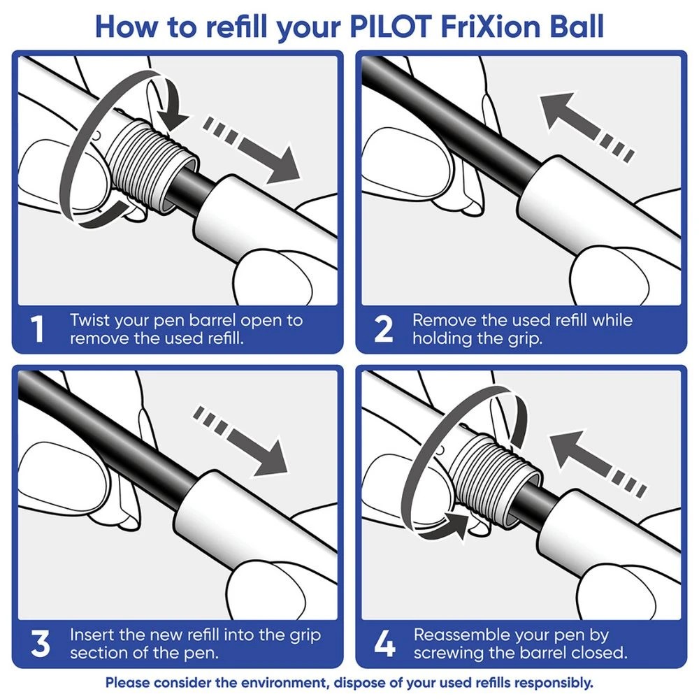 7 PILOT FriXion Ball Erasable Gel Pen 1mm Black 4 Pack, 7 of 7