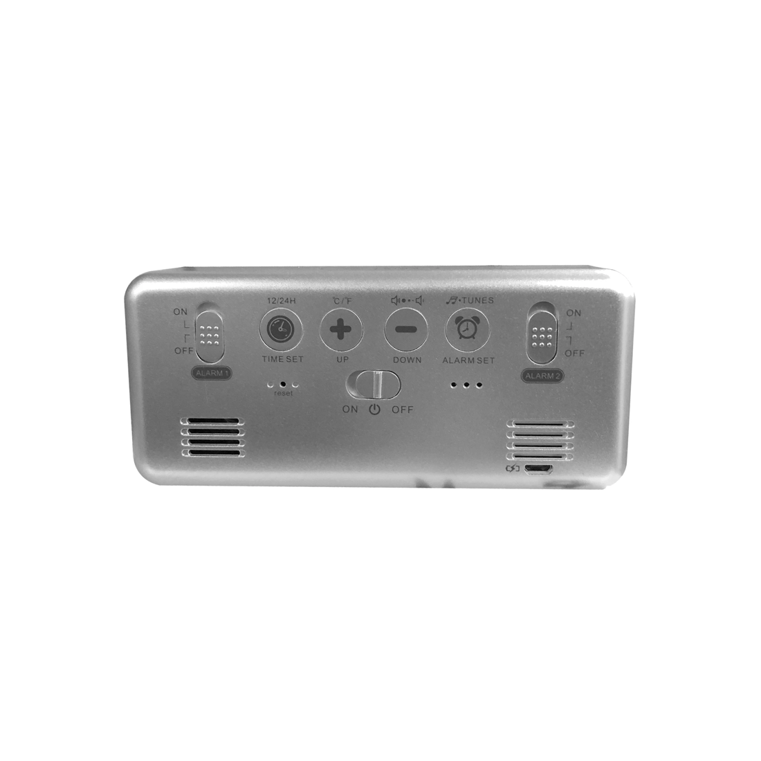 2 TODO LED Digital Alarm Clock Temperature Music Alarm USB Rechargeable - Silver, 2 of 2
