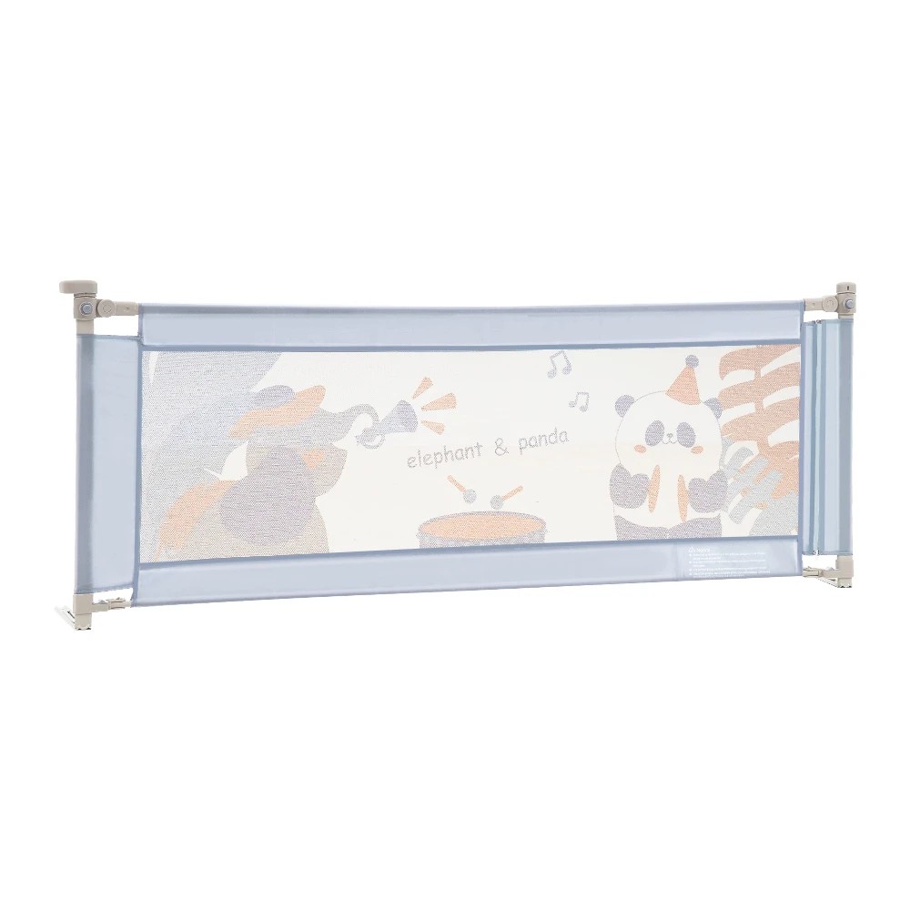 4 Playpals Baby Bed Rail 180x98CM Height Adjustable Kids Safety Toddler Protect - Grey, 4 of 6