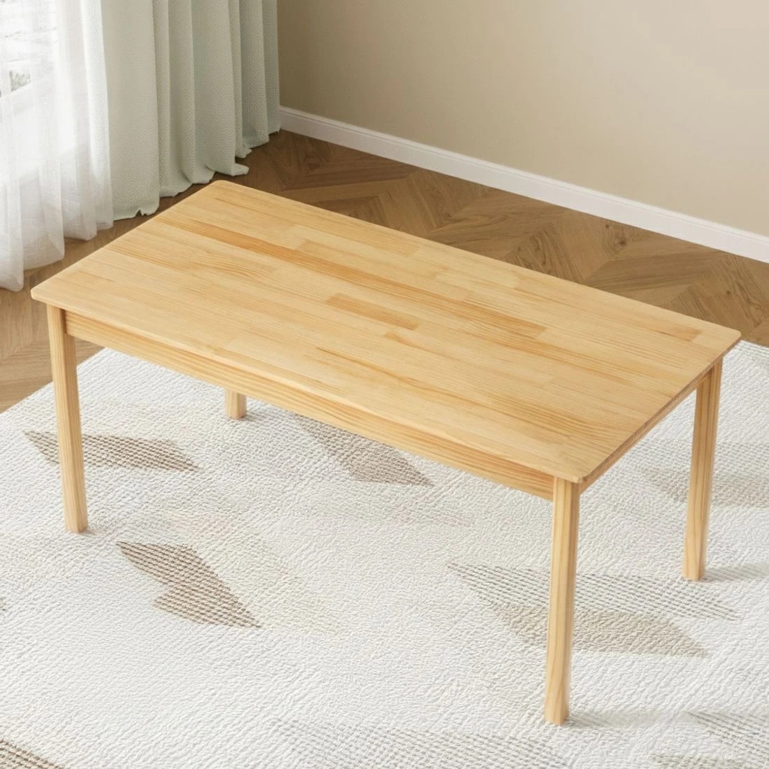 5 1 Keezi Kids Table and 2 Chairs Set wood - Natural, 5 of 6