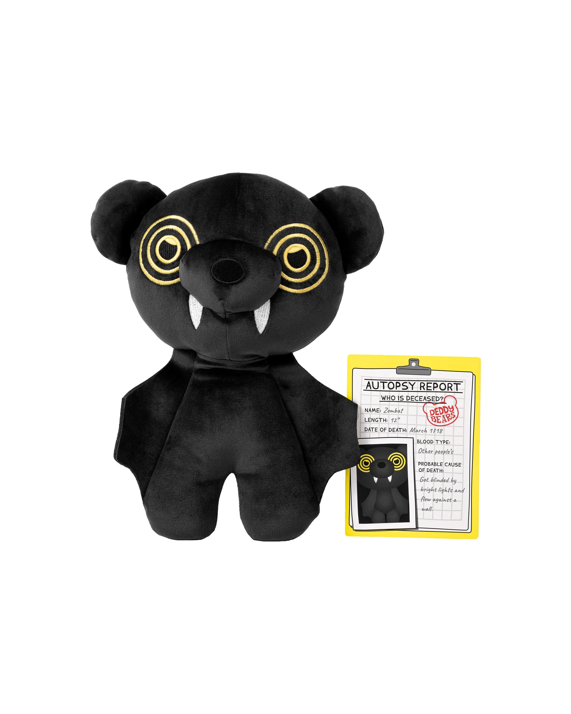 3 Deddy Bears - Zombat Bear, Series 2, Plush in Bag, Soft Toy, Black, 30cm (Height) - Black, 3 of 4