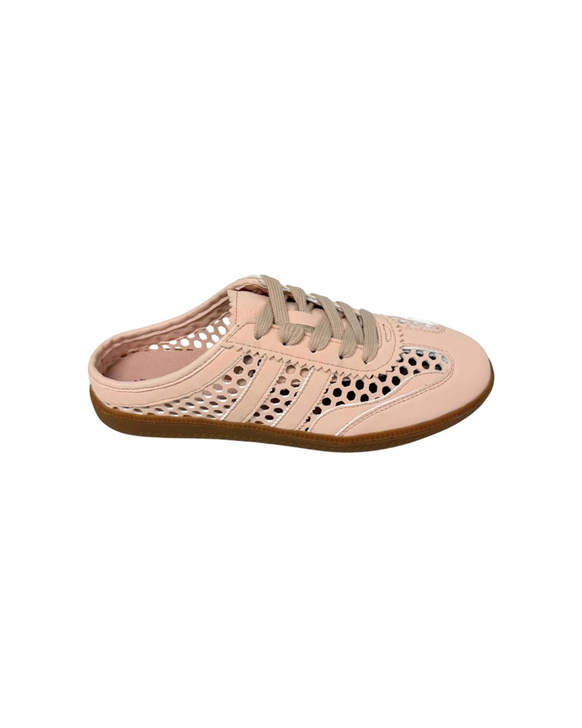 1 Human Shoes Becca Womens Backless Slip On Sneaker Gum Sole Pink PINK, 1 of 4