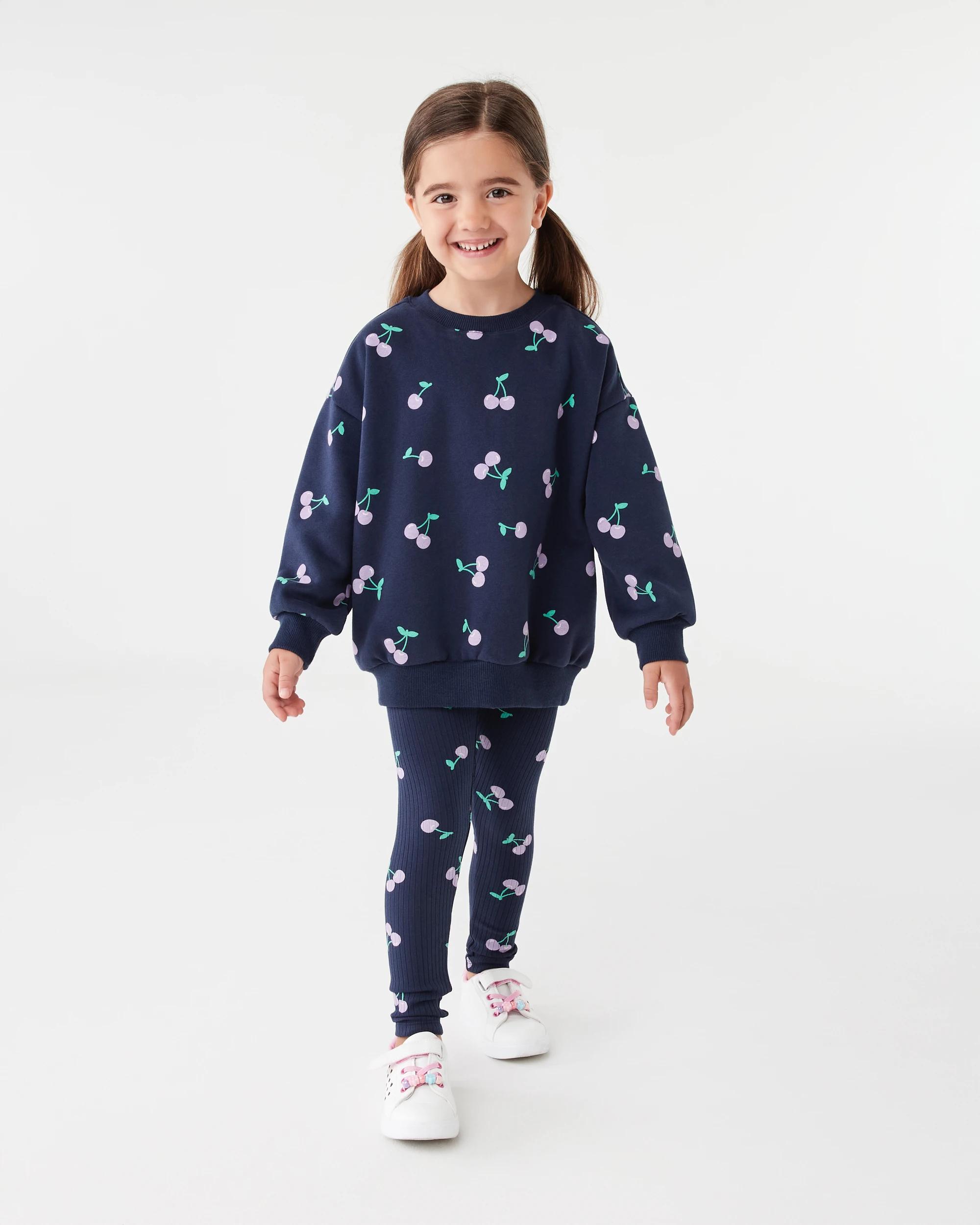 1 Oversized Crew Neck Top and Legging Set Blu Cherys, 1 of 7