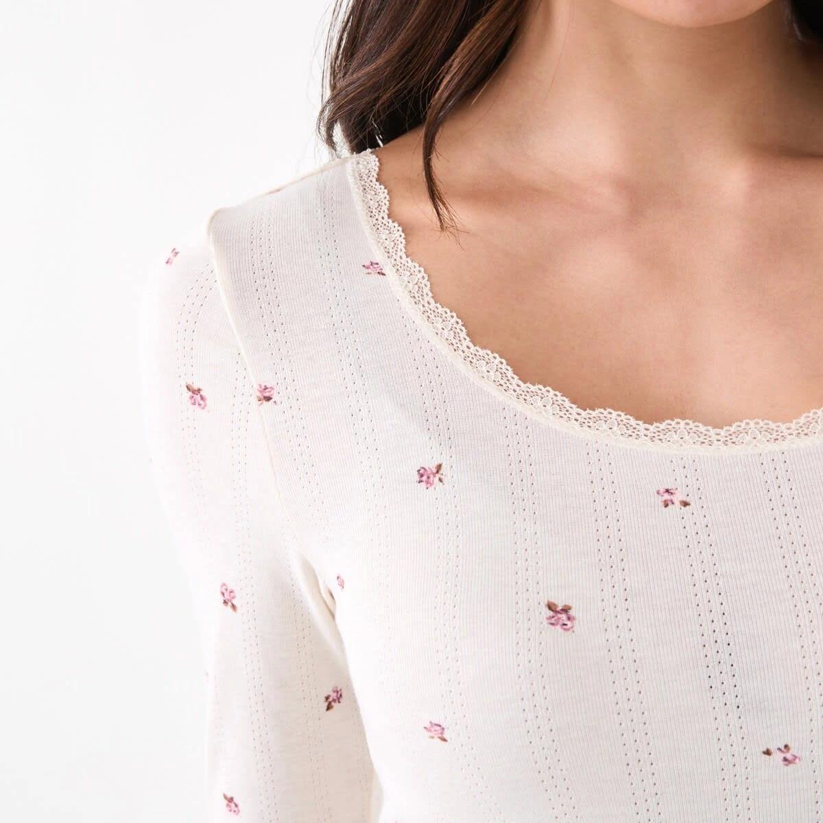 6 Pointelle Long Sleeve Top Wntr Ditsy, 6 of 6