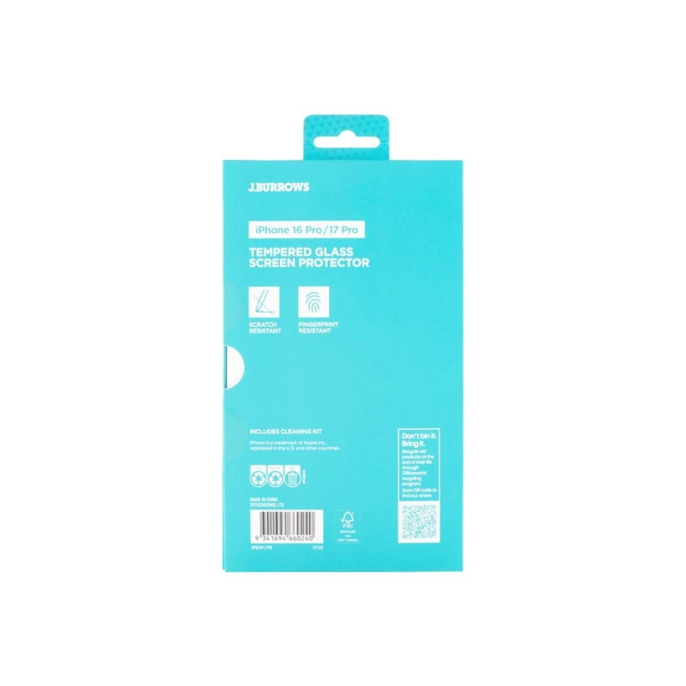 2 J.Burrows iPhone 17 Pro Tempered Glass Screen Protector, 2 of 5