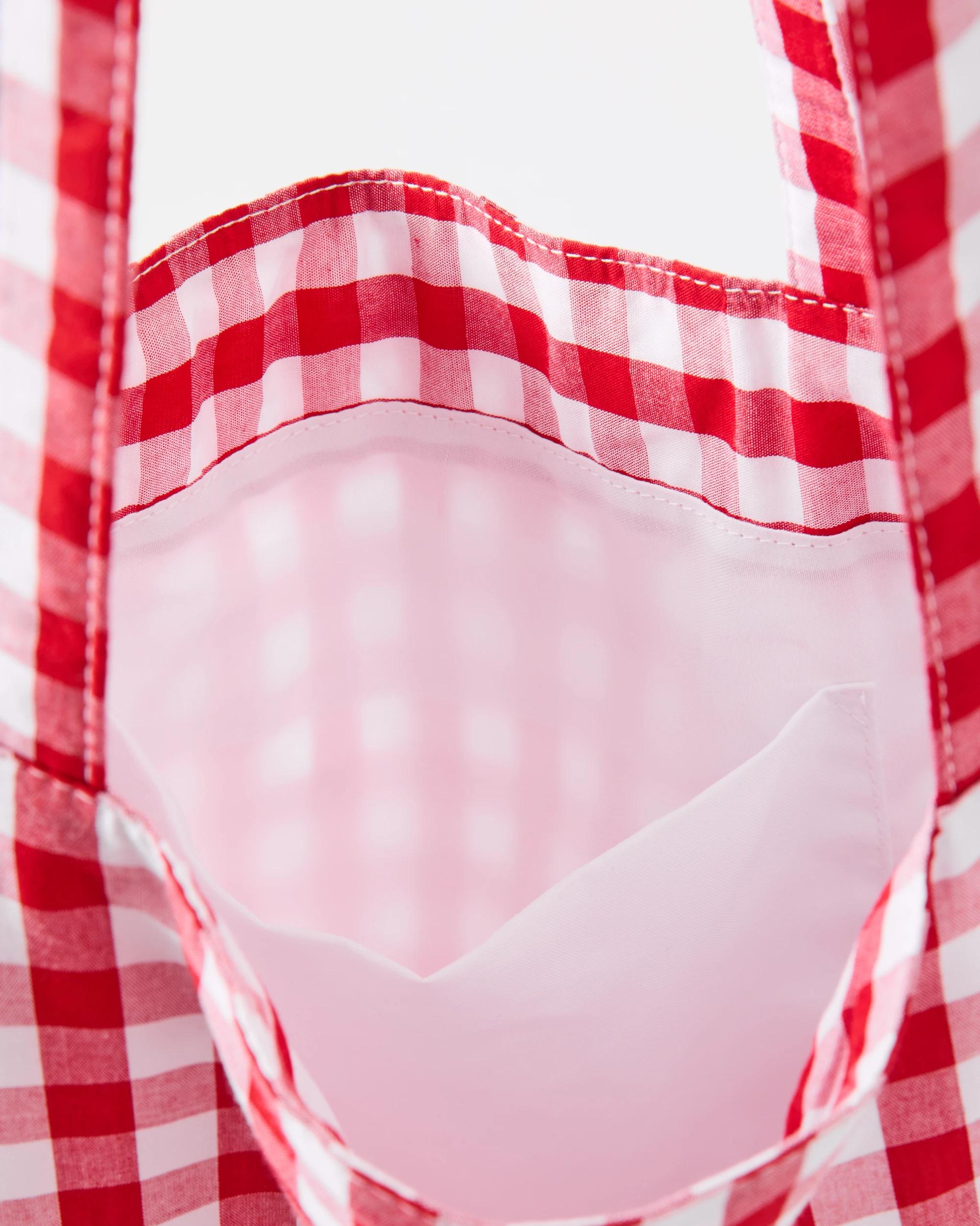 4 Fabric Ruffle Tote Bag Spice Red, 4 of 4