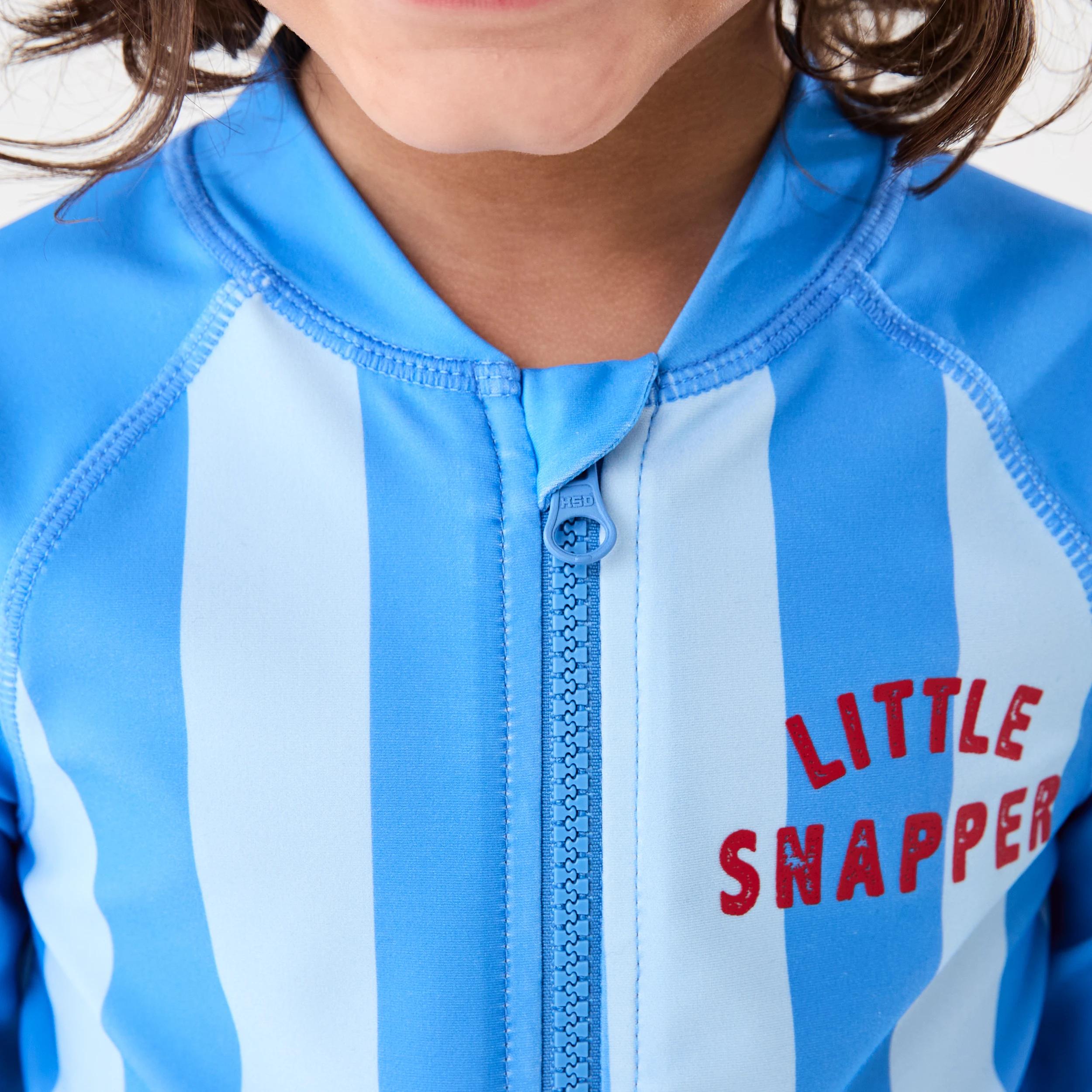 3 Long Sleeve Colour Block Swimsuit BLUE LITTLE SNAPPER SURF STRIPE, 3 of 6
