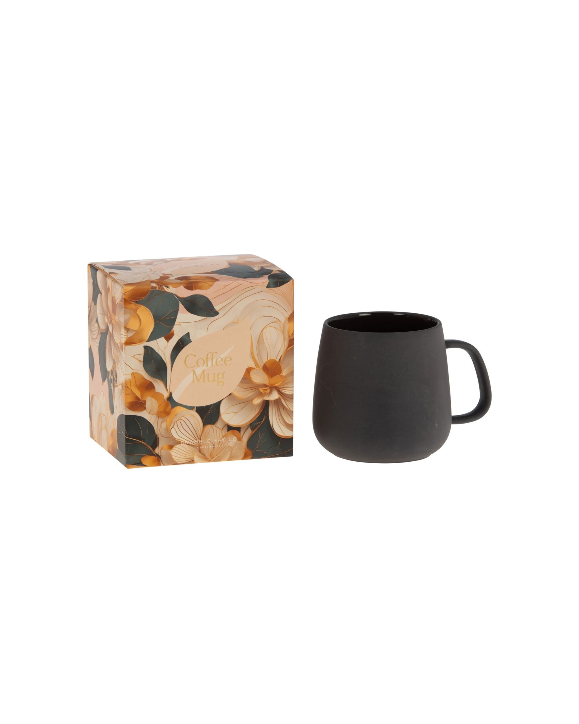 2 Bramble Bay 4PK Summer Blooms Ceramic Everyday Kitchen Coffee Mug Set - Charcoal, 2 of 2