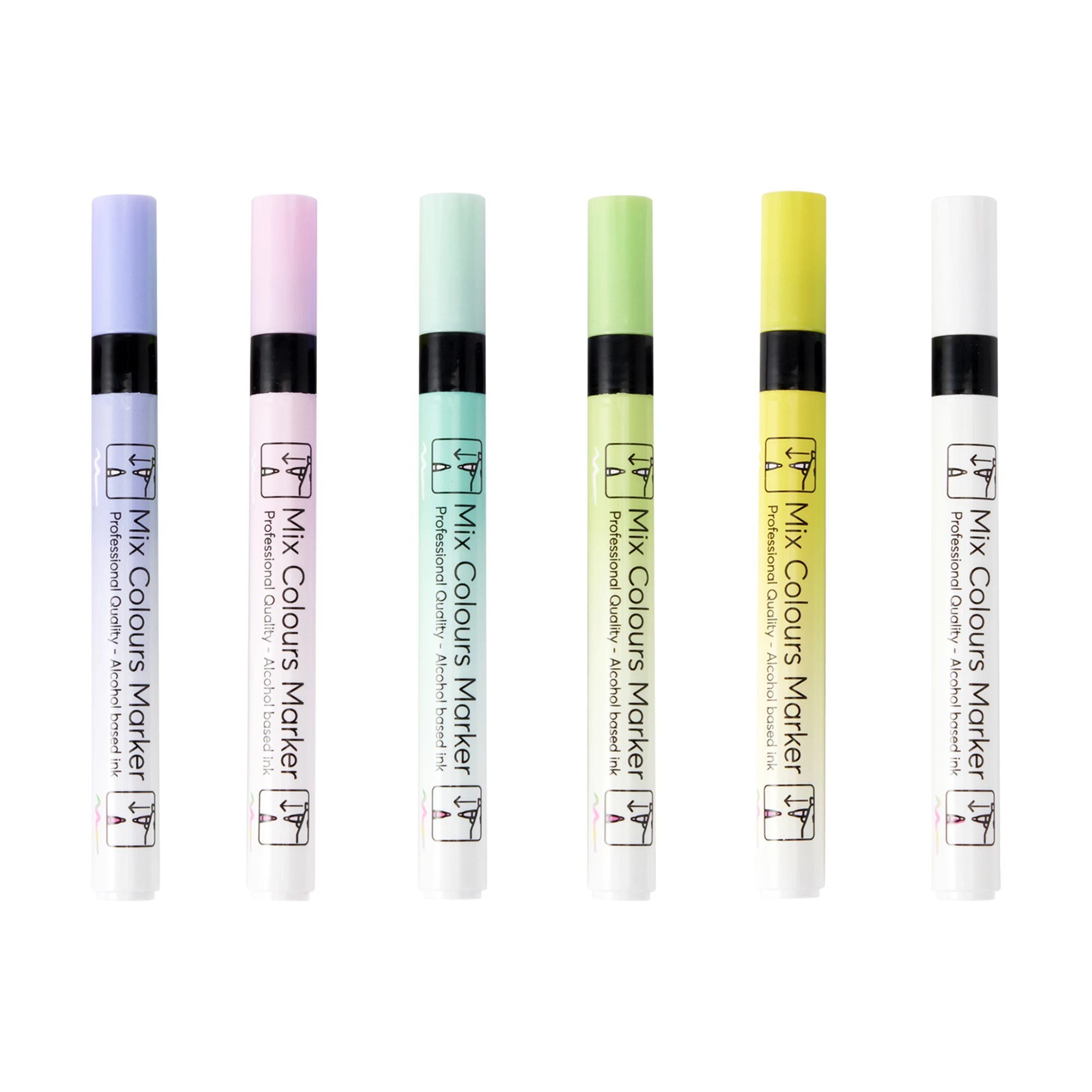 2 6 Pack Mix Colour Markers - Pastel, 2 of 4