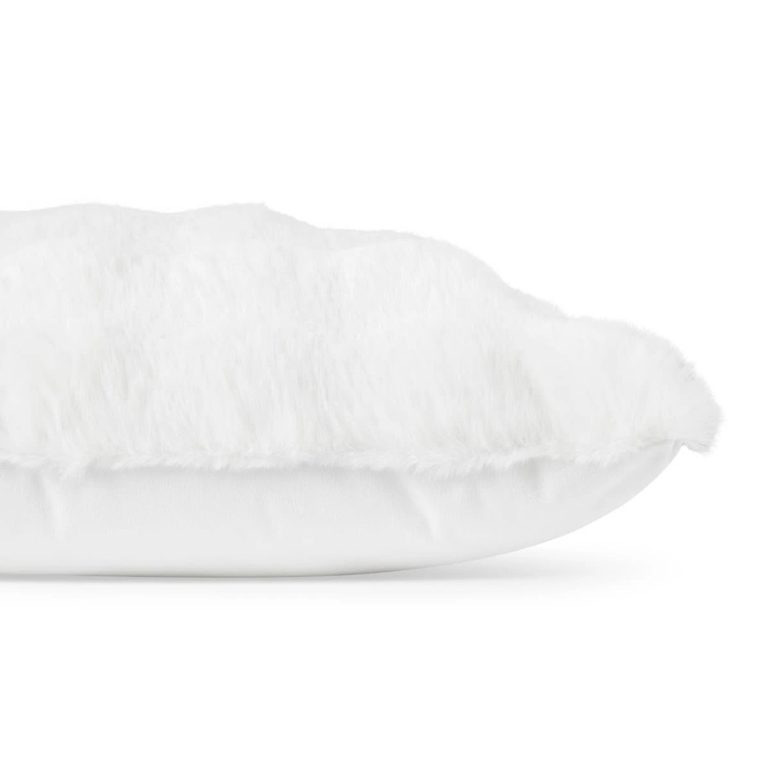 2 60cm Wave Faux Fur Cushion - White, 2 of 4