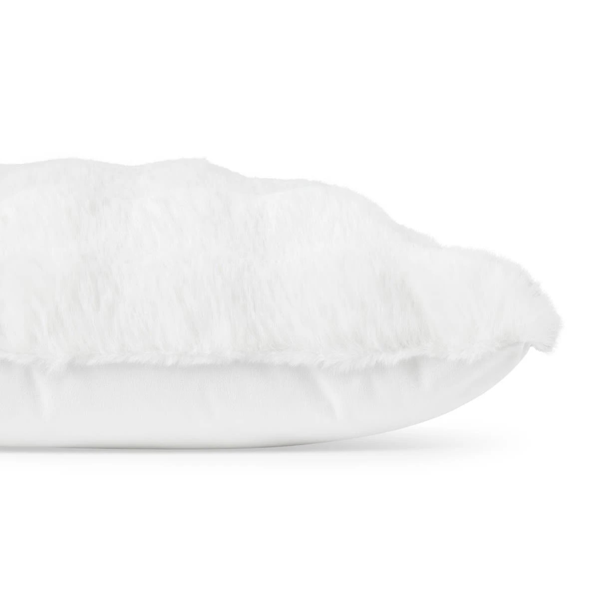 2 60cm Wave Faux Fur Cushion - White, 2 of 4