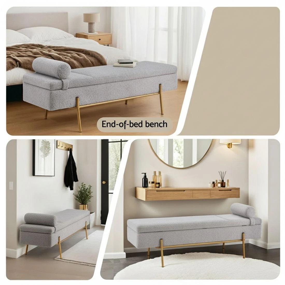 5 Artiss Storage Ottoman Bed 140cm Pillow Foot - Grey, 5 of 6