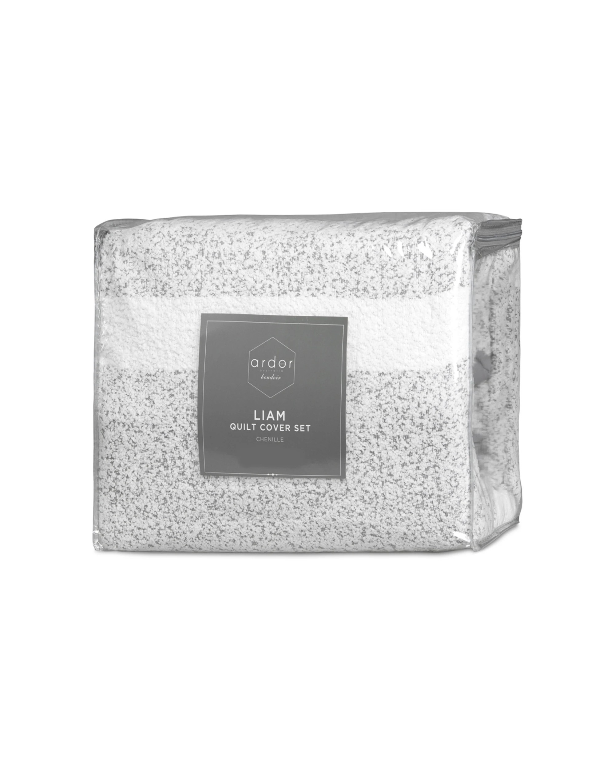 4 Ardor Liam Quilt Cover Set Polyester Queen Size Bedding Reversible Chenille
 - Queen Bed, 4 of 4