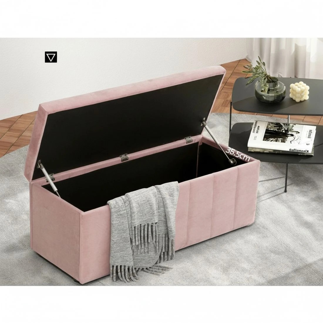 6 Artiss Storage Ottoman Blanket Box 103cm - Pink, 6 of 7