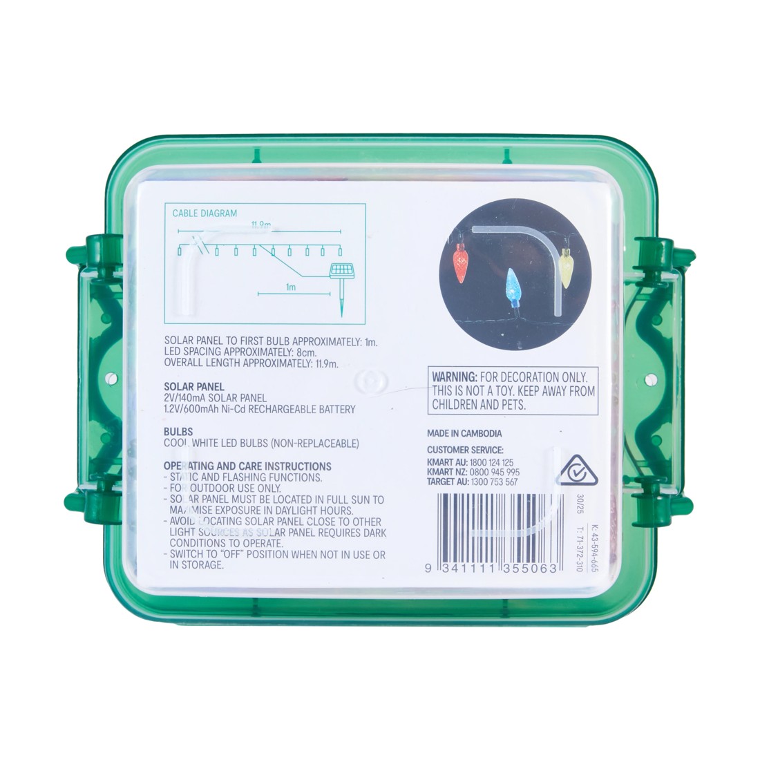 7 Solar Powered 150 LED Multi-Coloured Pinecone String Lights, 7 of 7