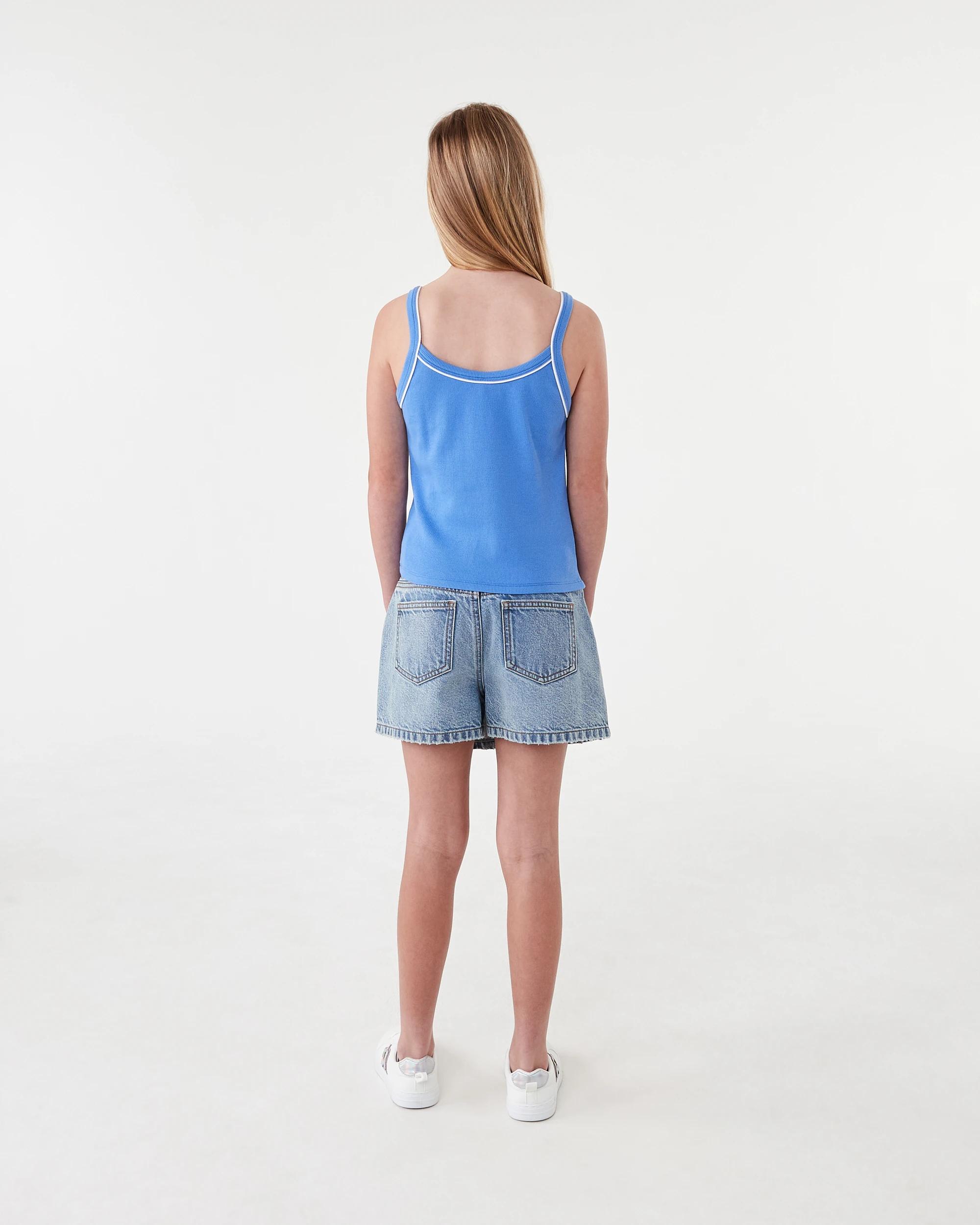 7 Rib Singlet Tank Top Blue Mrna, 7 of 7