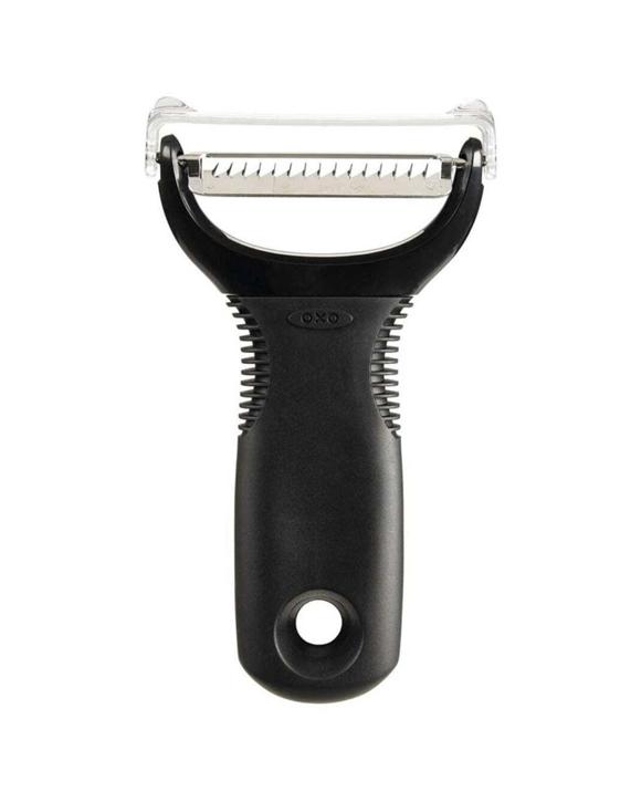Oxo Good Grips Julienne Peeler With Non-slip Handle Stainless Steel Hanging Hole - Black
