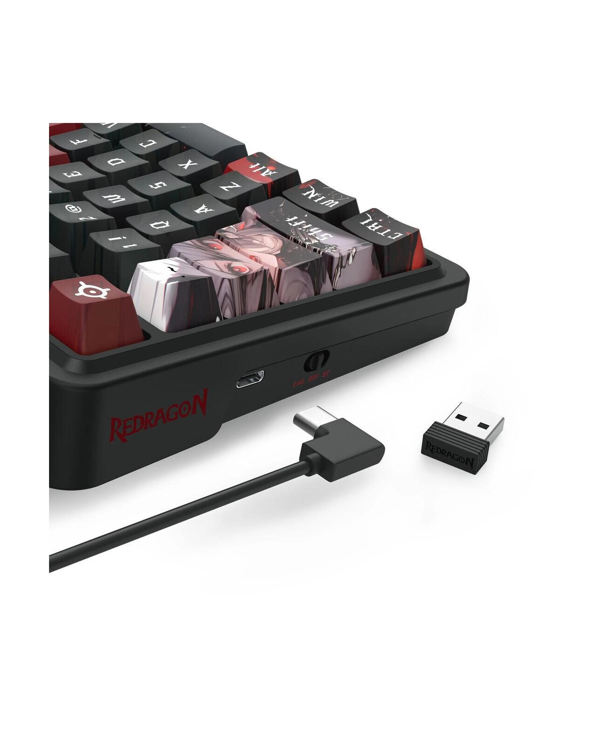 6 Redragon K719WGB1 Pro Artemis Pro LCD Gasket Wireless Mechanical Keyboard - Black, 6 of 10