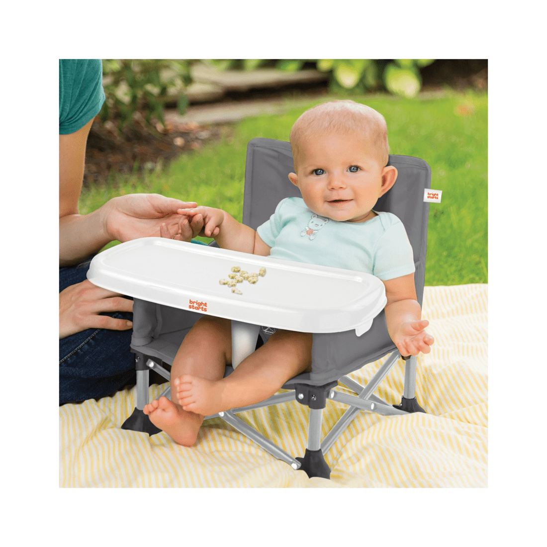 2 Bright Starts Pop N Sit Baby Portable Booster Seat 6 Months Plus - Grey, 2 of 6