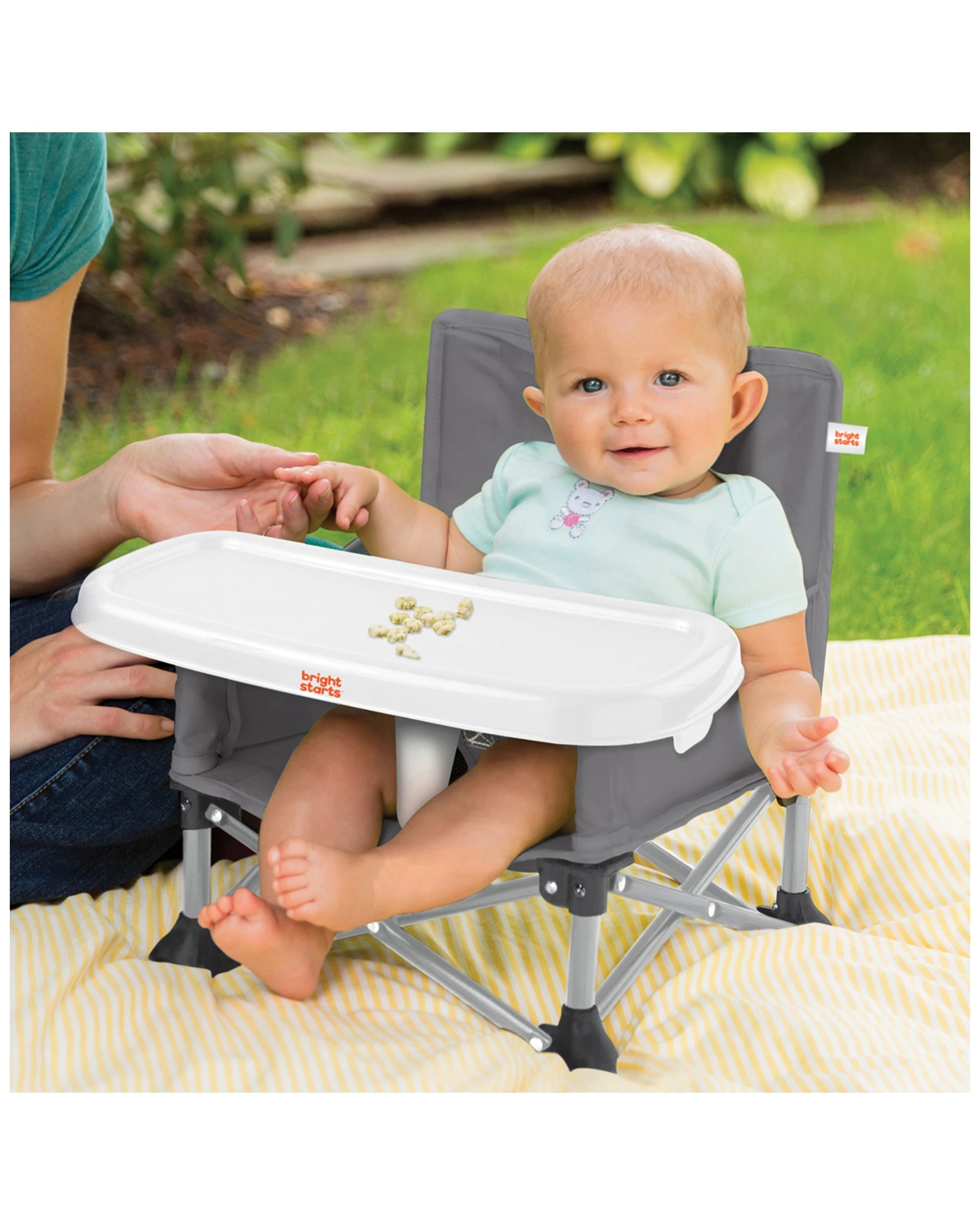 2 Bright Starts Pop N Sit Baby Portable Booster Seat 6 Months Plus - Grey, 2 of 6