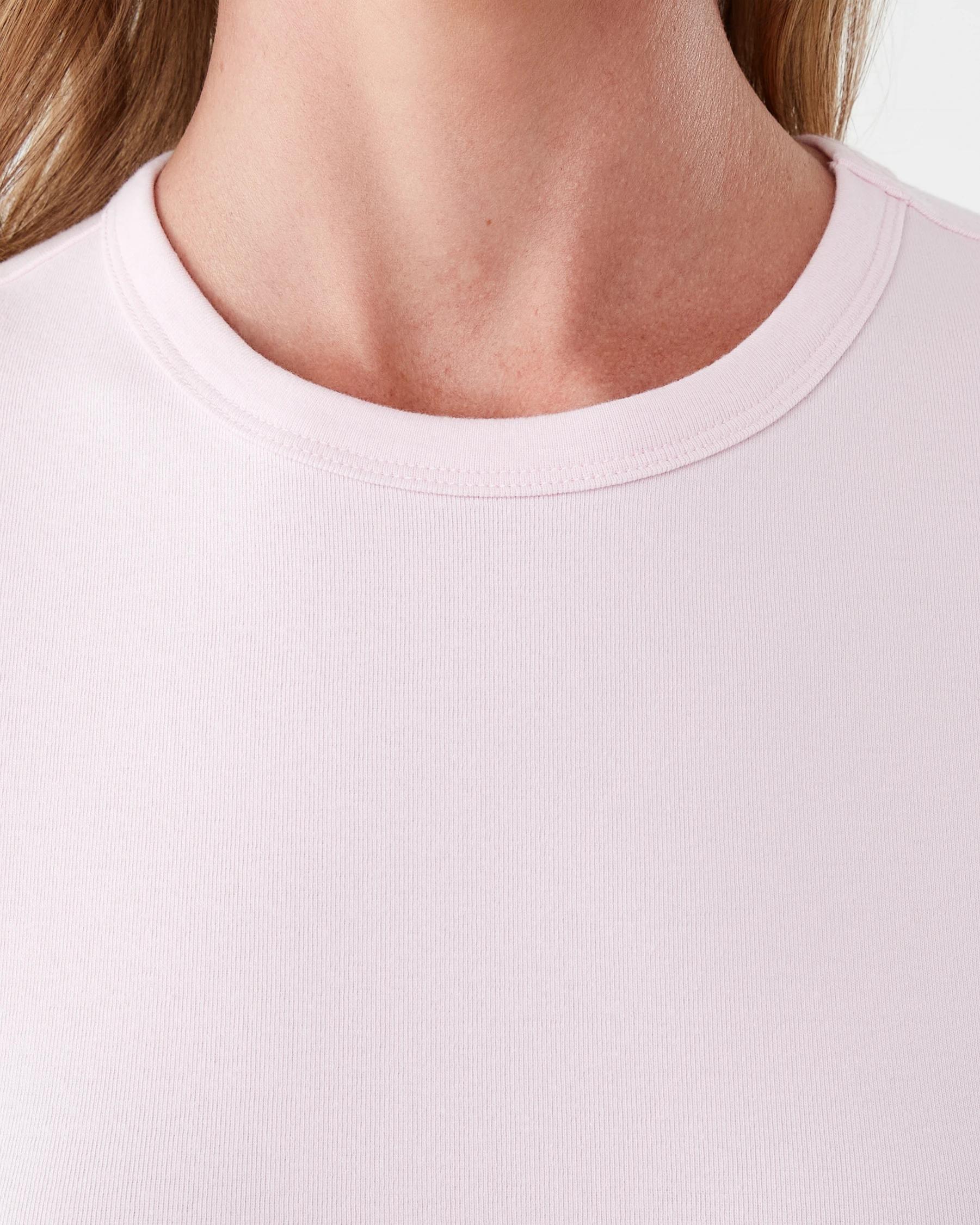 5 Short Sleeve Rib Crew Neck T-shirt Bllet Pink, 5 of 5