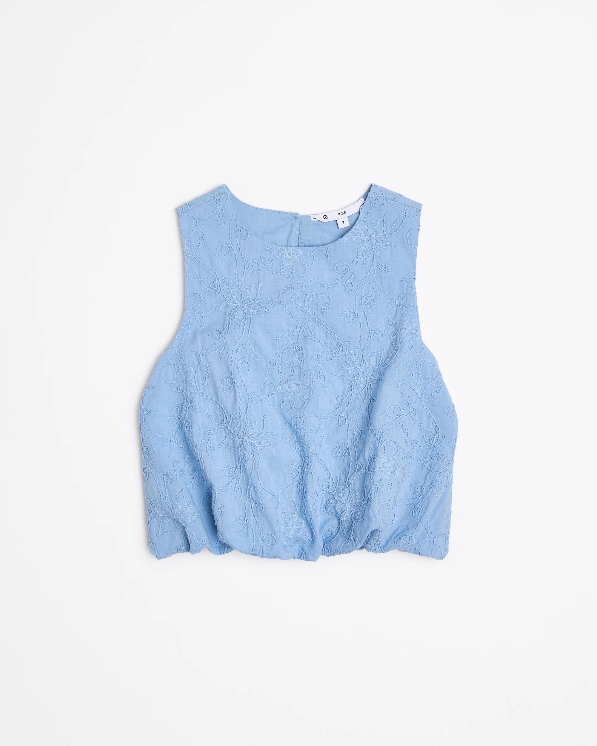 4 Target Bubble Hem Embroidered Tank Top BLUE, 4 of 7
