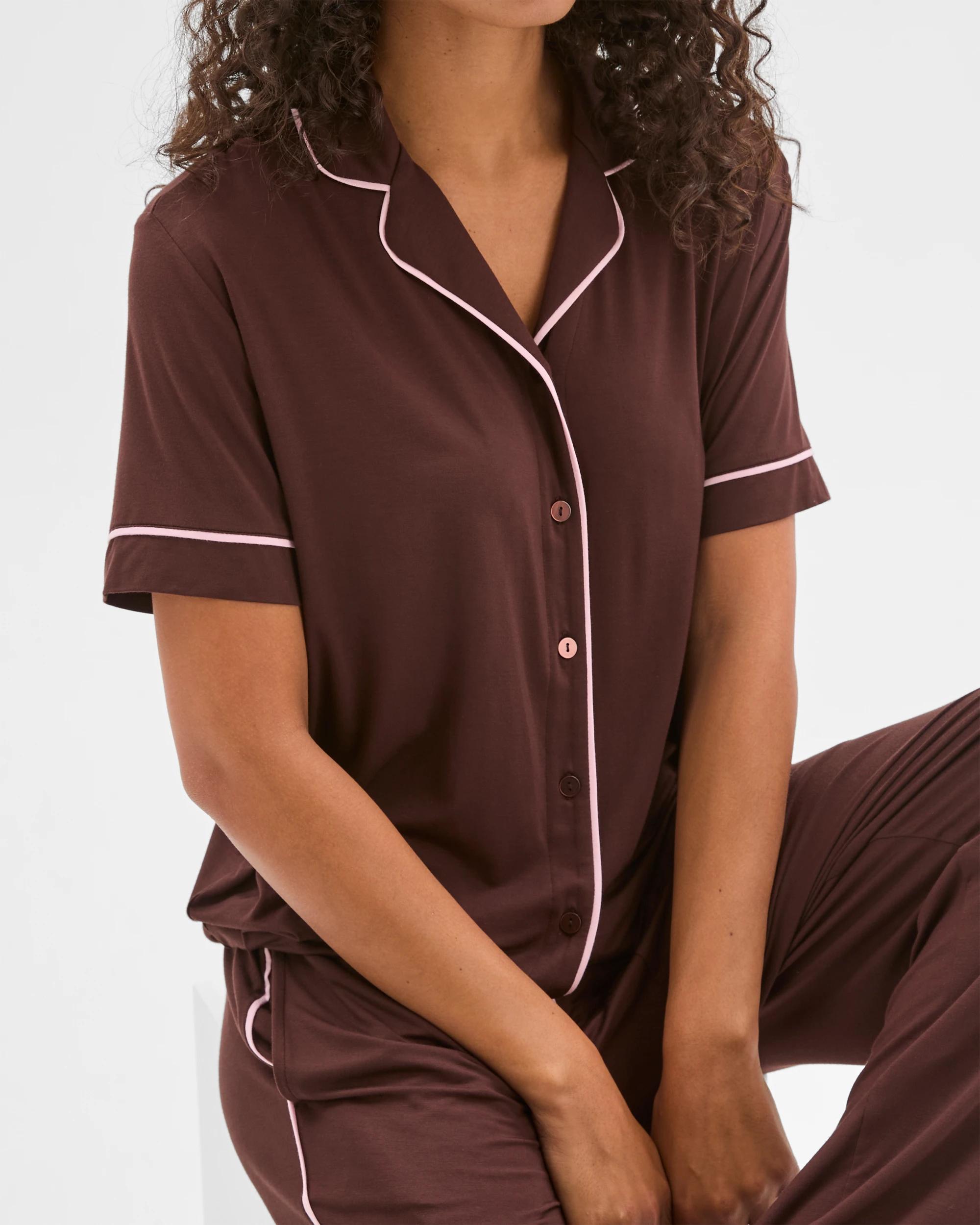 3 Target Woman Soft Comfort Bamboo Top and Pants Pyjama Set CHOCOLATE, 3 of 5