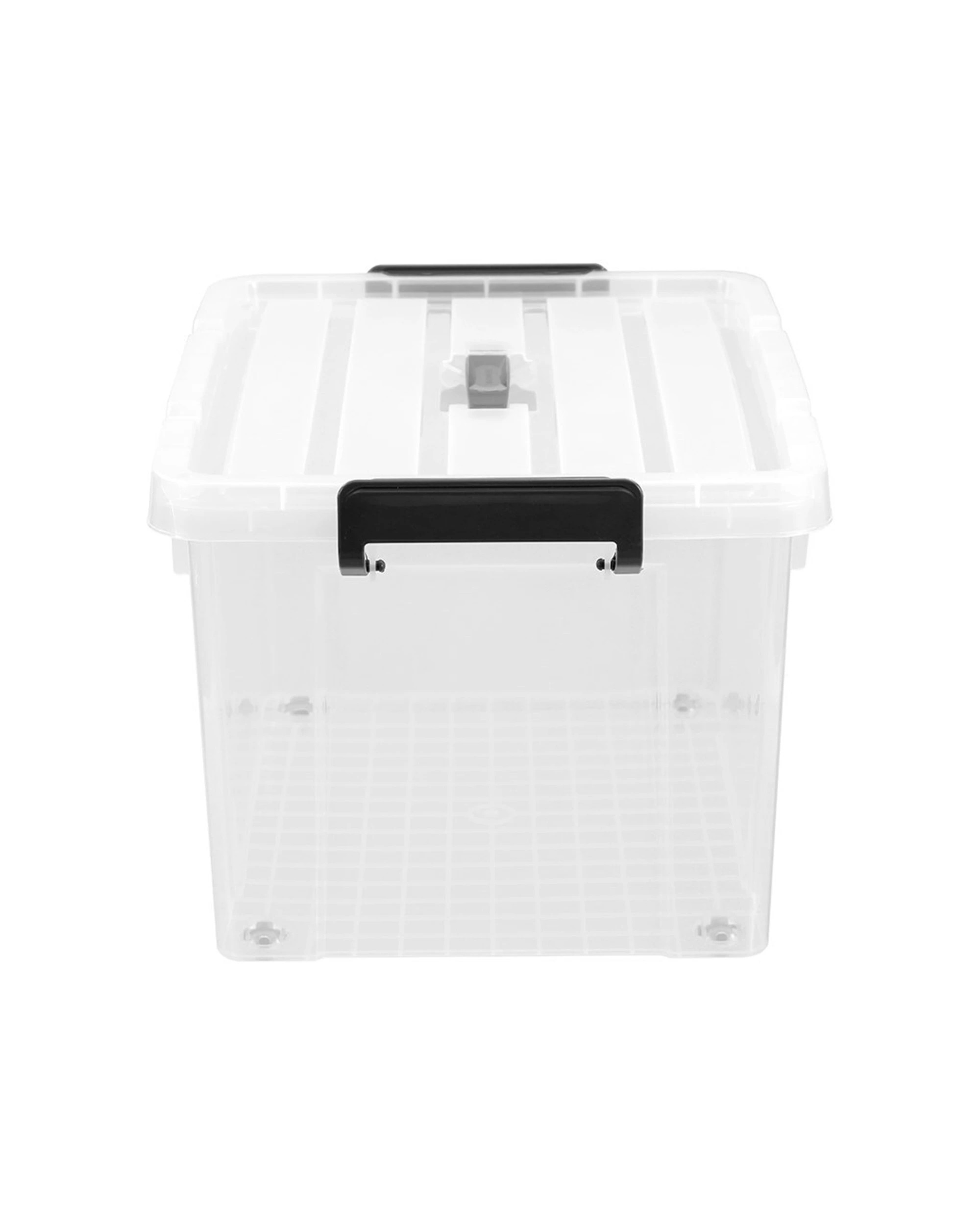 1 BOXSWEDEN Dura 51cm 43L Carry Box With Wheels Lid Wheeled Storage - White, 1 of 5