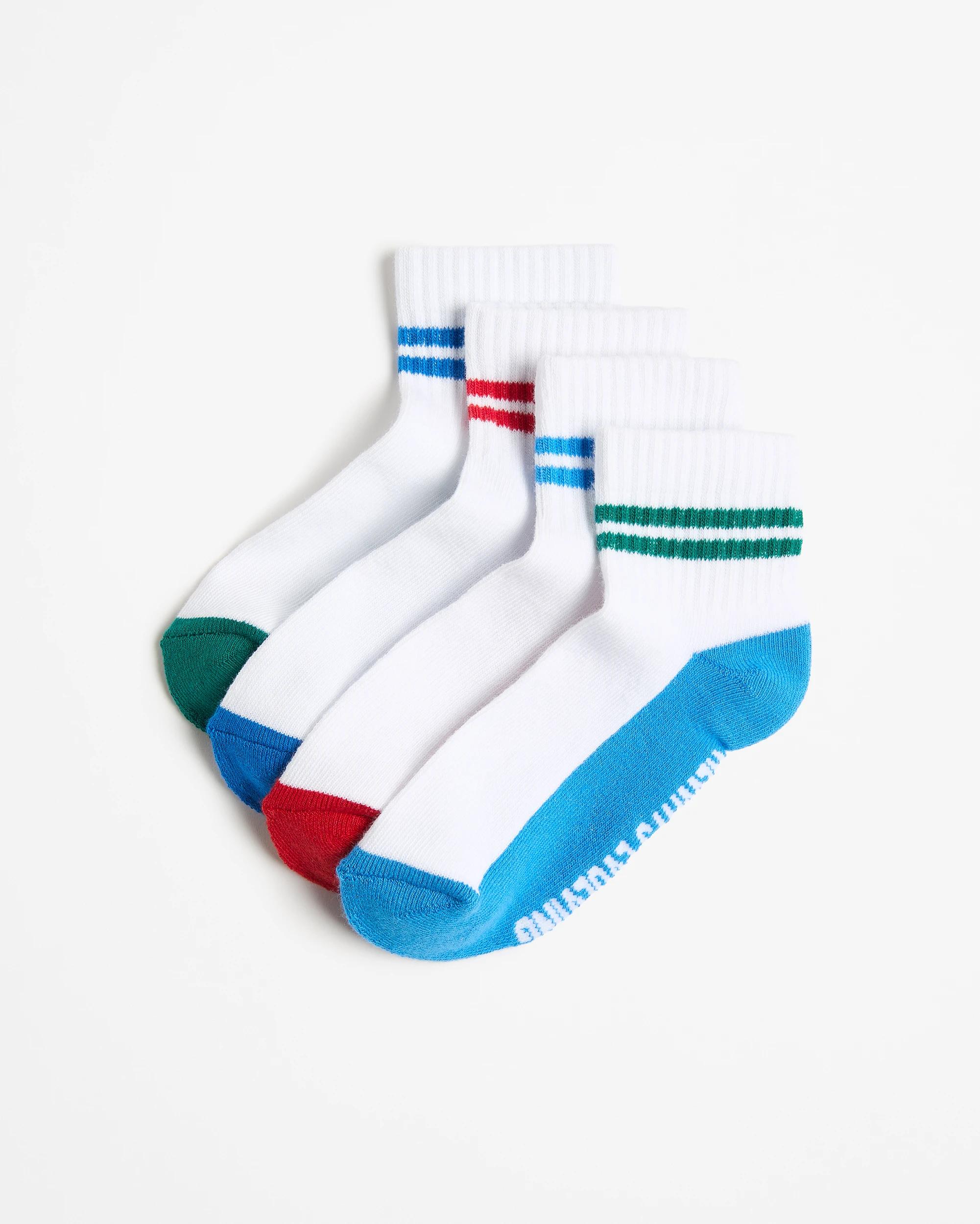 1 Australian Cotton Blend Boys Crew Cut Socks 4 Pack - Maxx BOYS RETRO STRIPE, 1 of 3