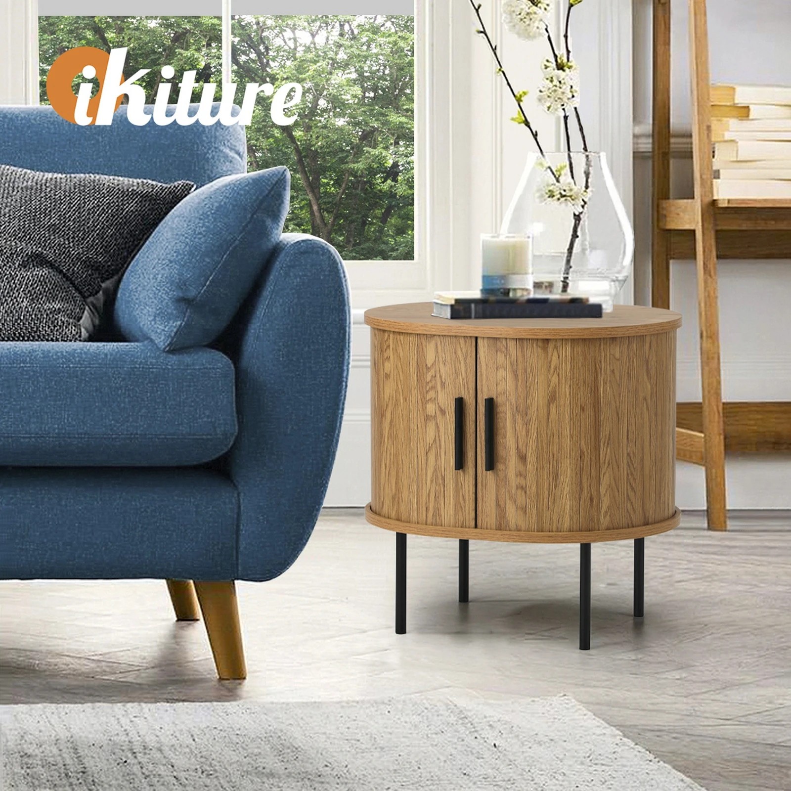 6 Oikiture Bedside Table Side End Tables 2-tier Storage Cabinet
 - Natural, 6 of 10