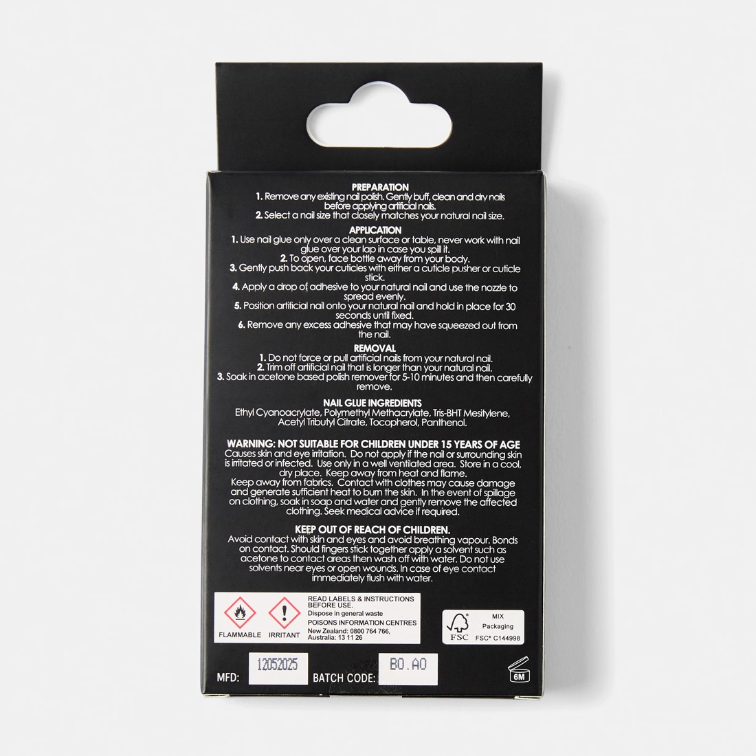 2 OXX Cosmetics 100 Pack Artificial Nails with Adhesive - Coffin Shape, French Tip, 2 of 5