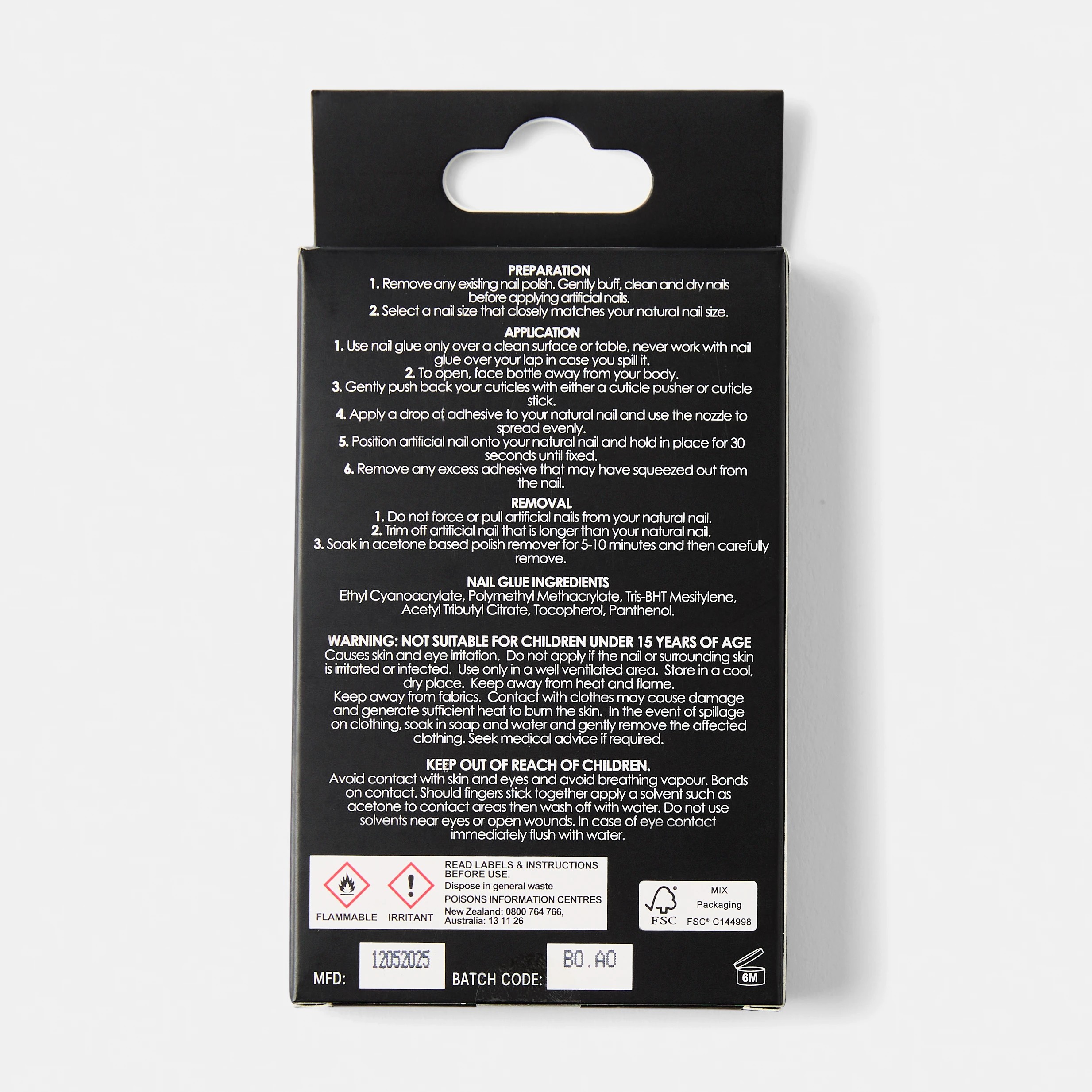 2 OXX Cosmetics 100 Pack Artificial Nails with Adhesive - Coffin Shape, French Tip, 2 of 5